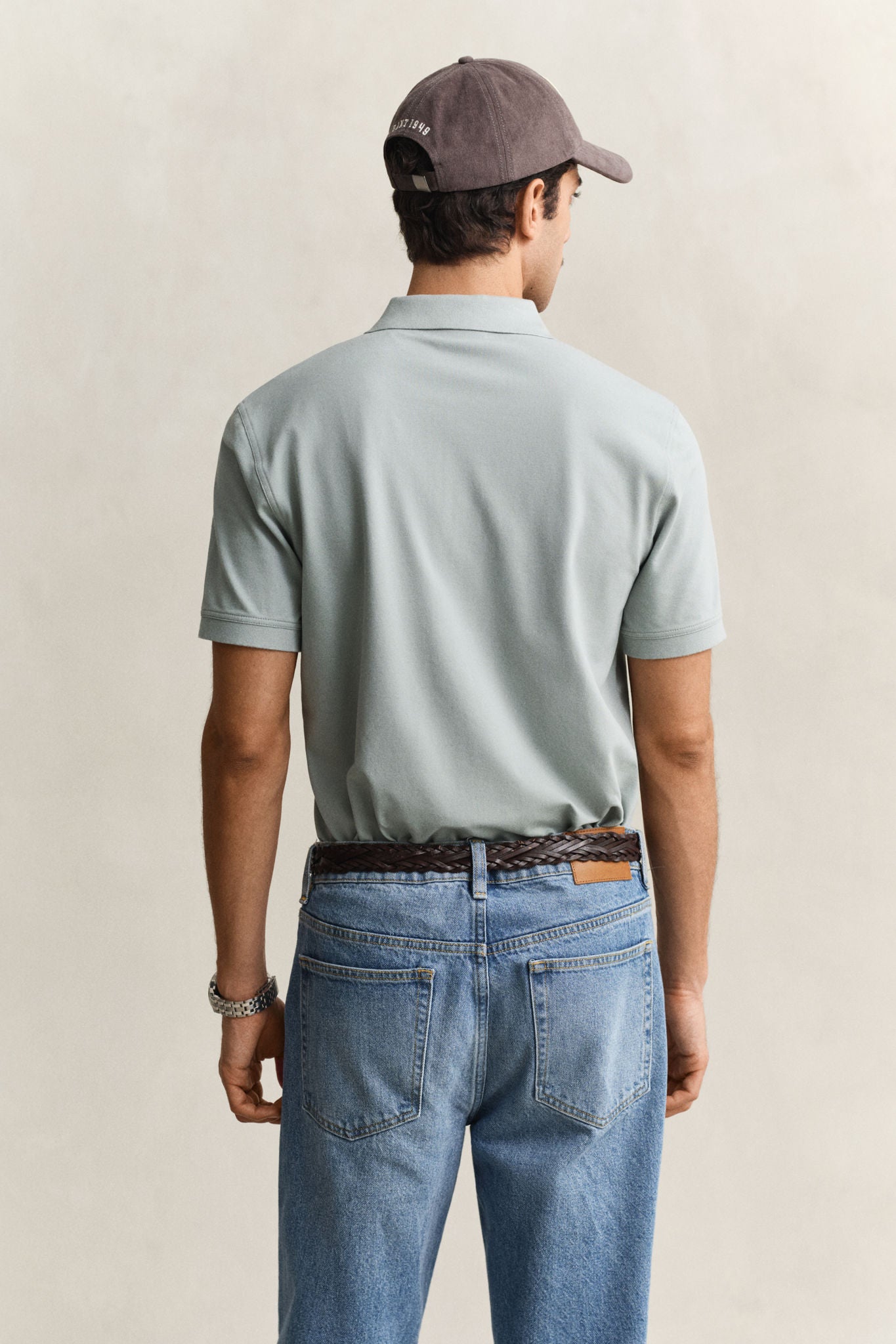 Contrast Polo Shirt Ceramic Grey