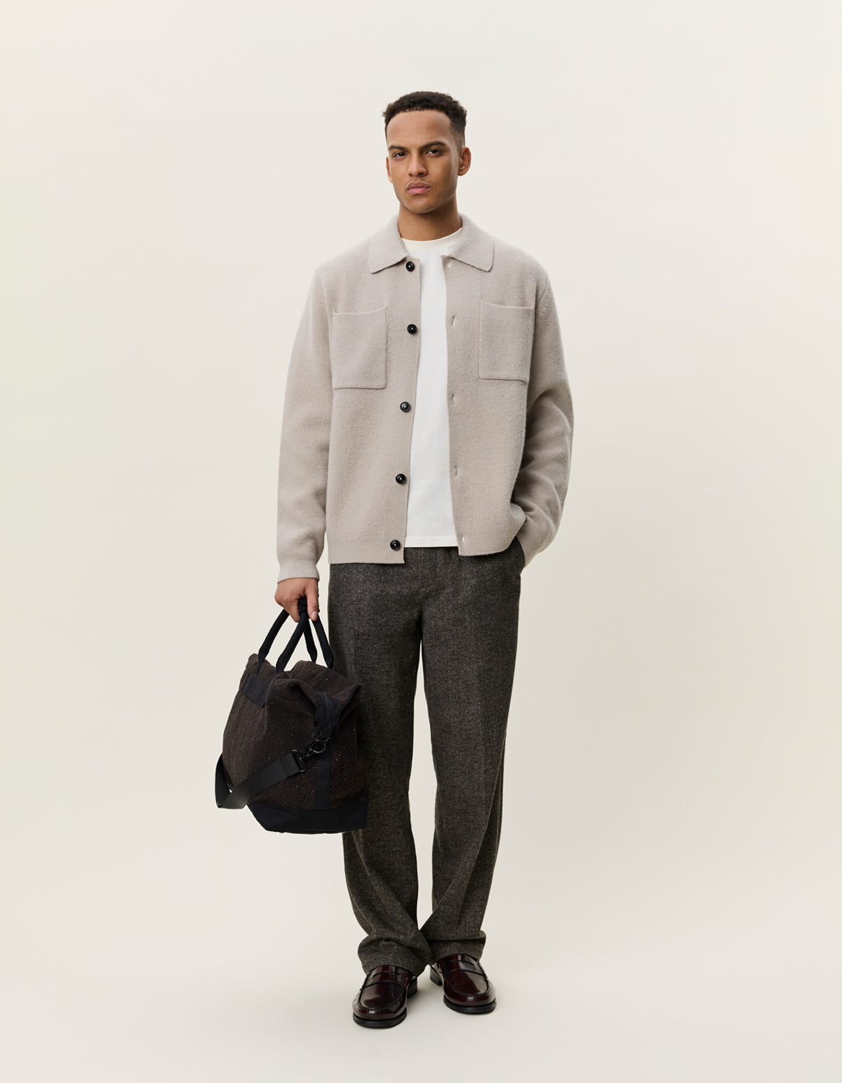 Milano Knit Overshirt Light Sand