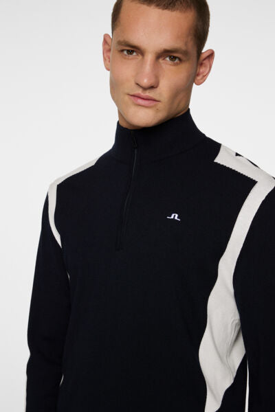 Kendrick Knitted Zip Sweater Jl Navy