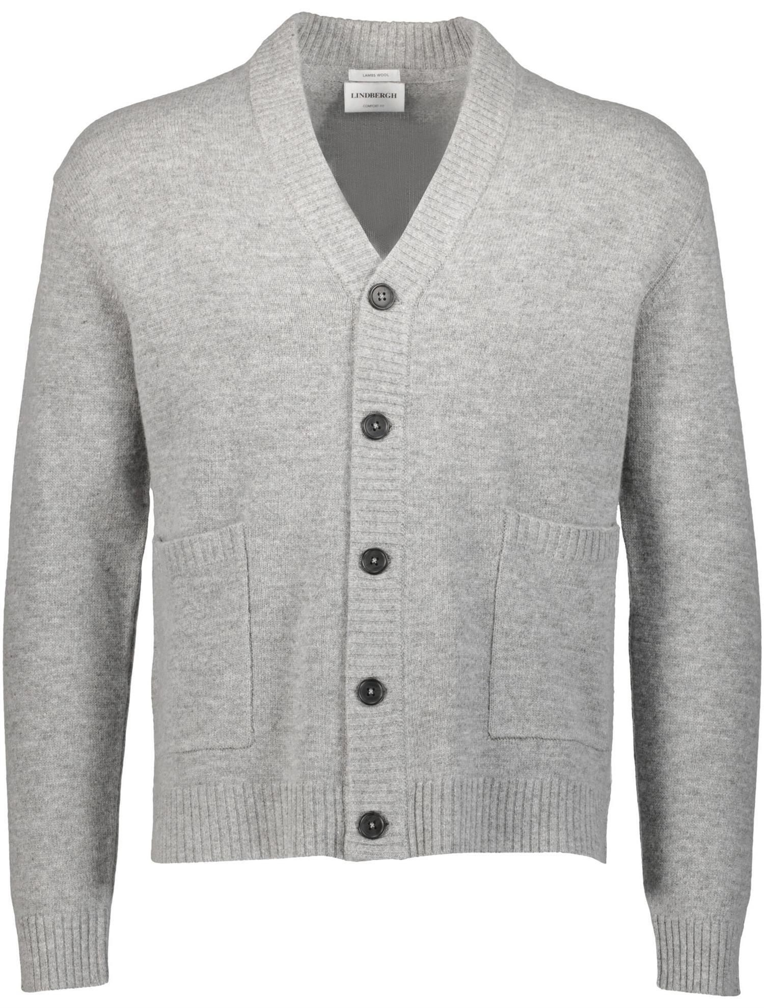 Lambswool button cardigan Lysegrå