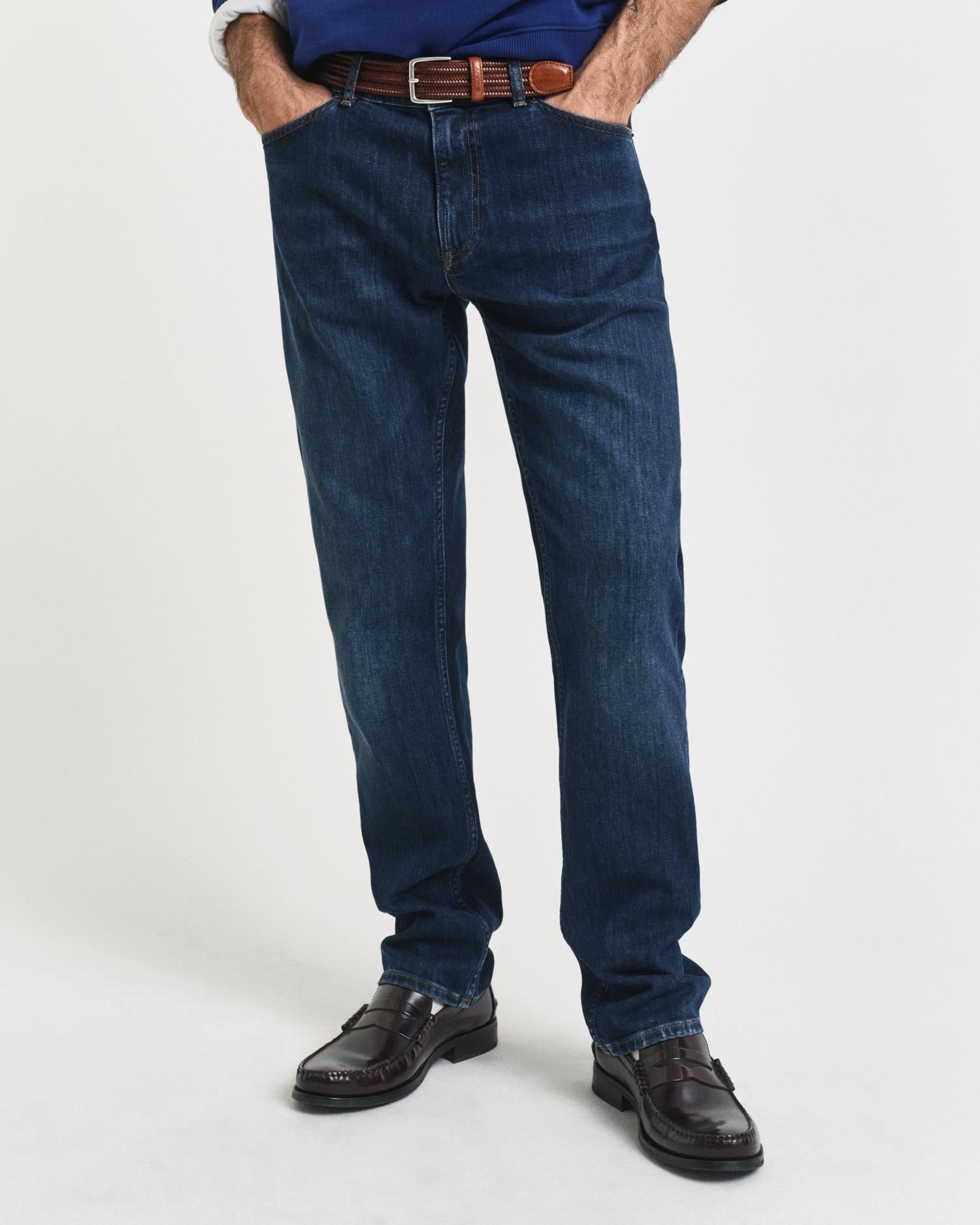 Regular fit Dark Blue Worn In