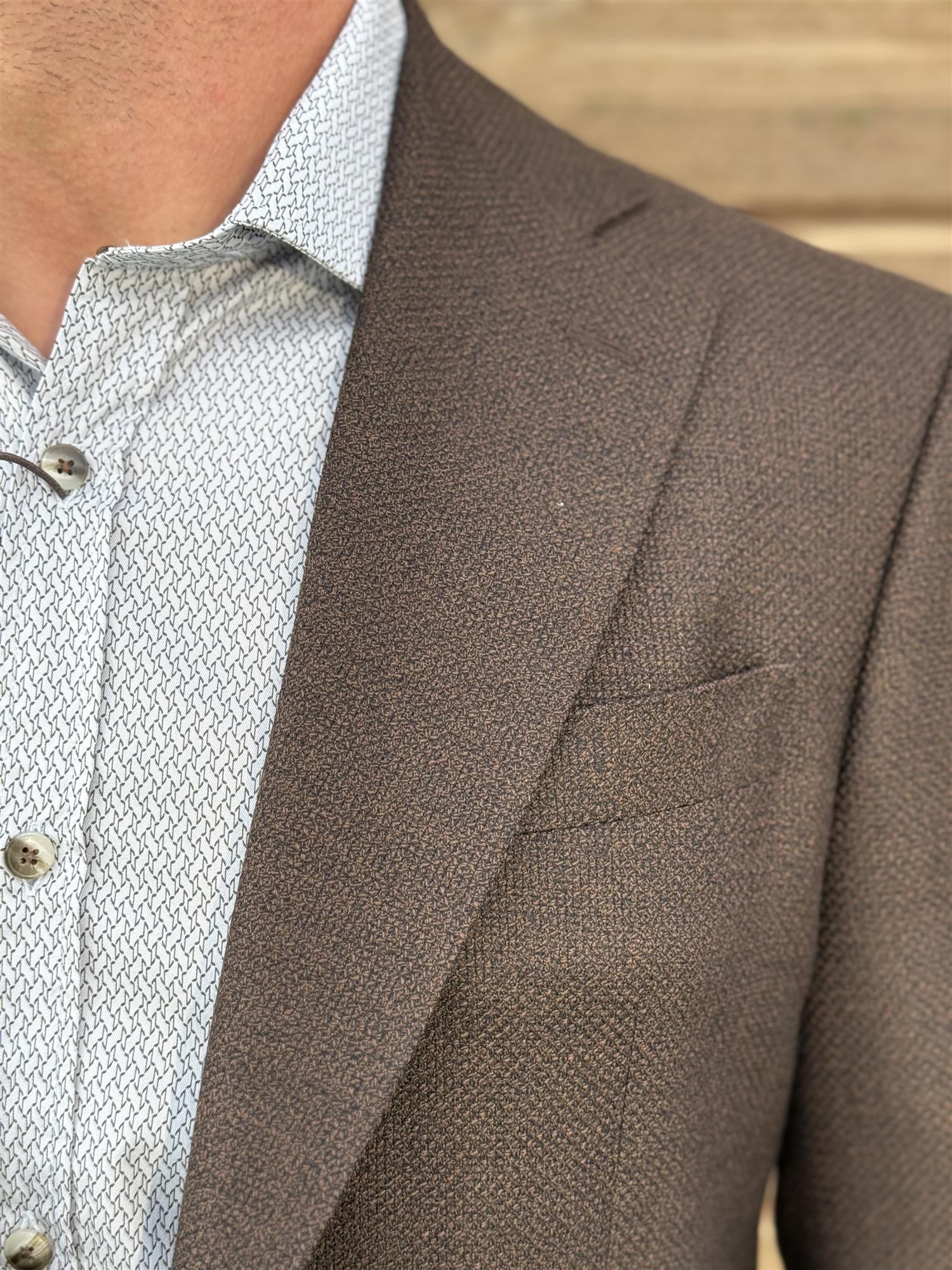 6135 Hopsack - Star Napoli Mørkebrun