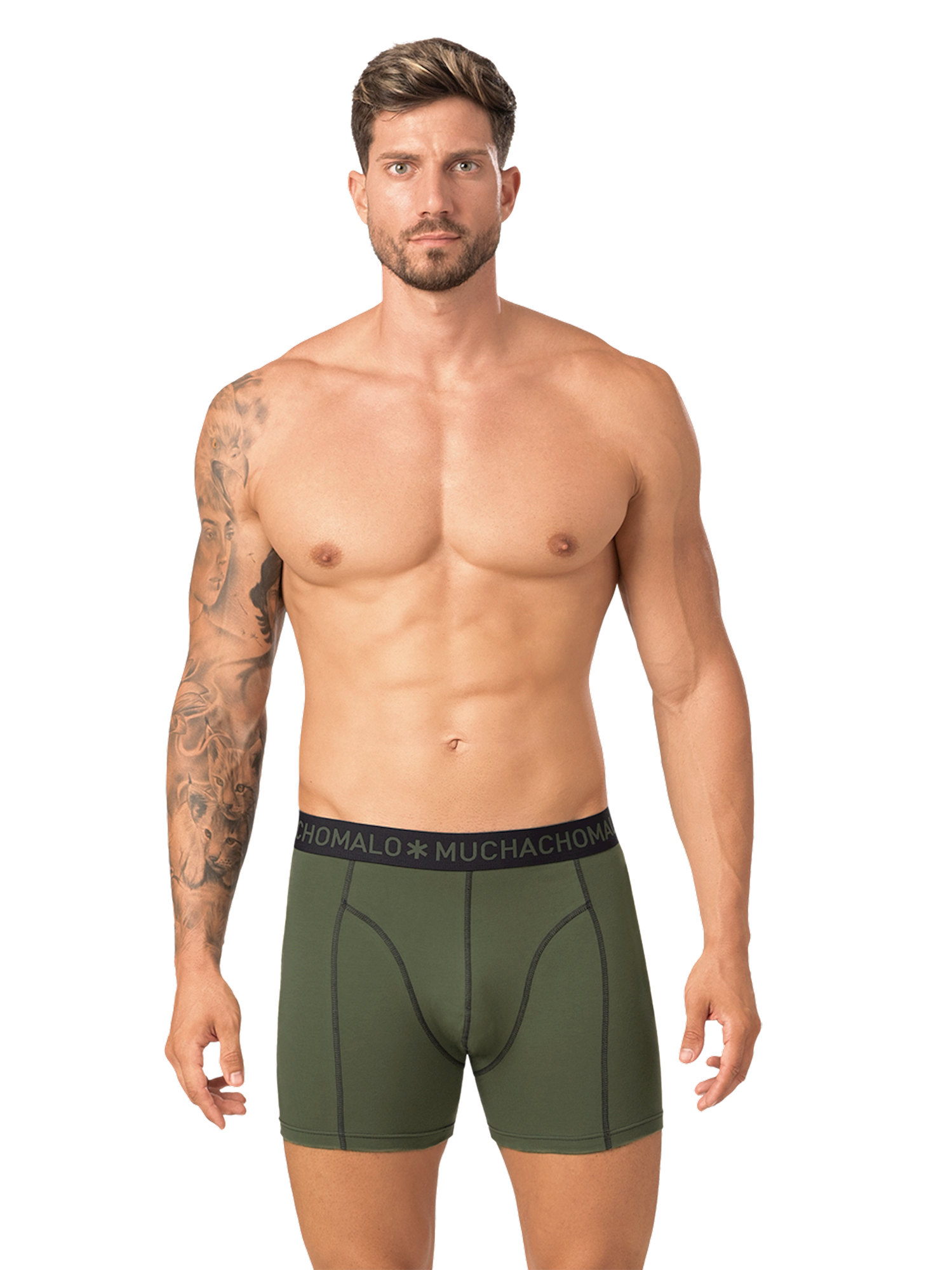 1010 2pk Solid Boxer 163 Navy Green/Deep Blue