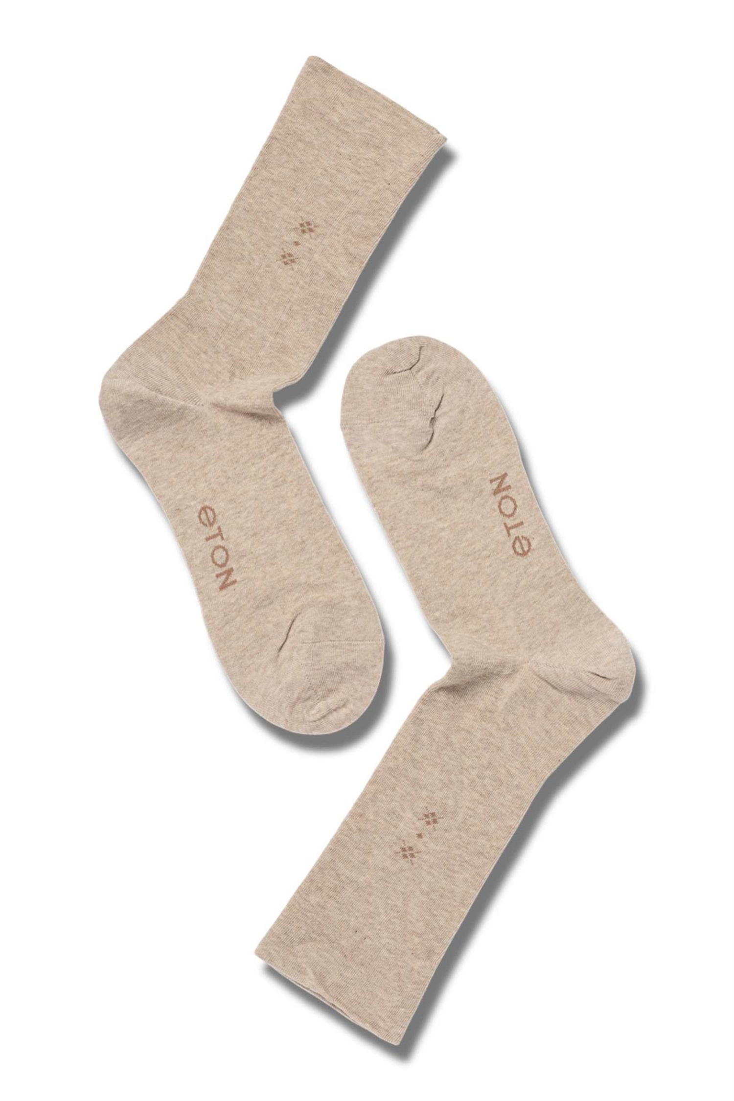 Eton Cotton Small Argyle Comfort Top Light Brown