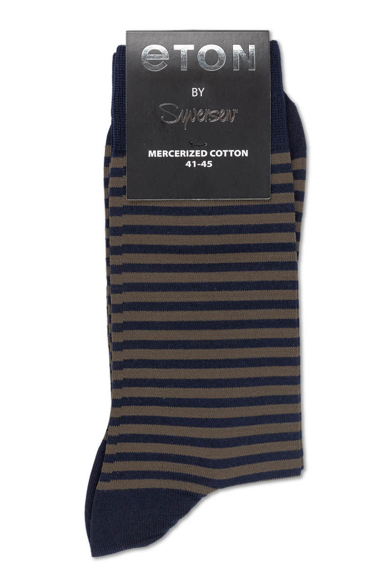 Eton Merc.Cotton Small Stripes Black/Army