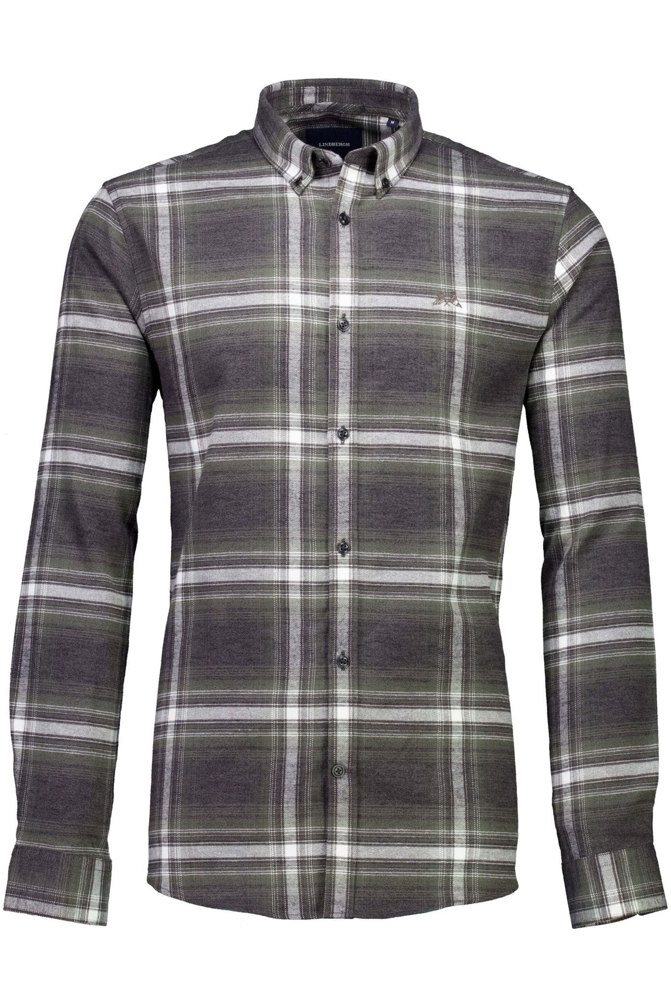 Brushed checked shirt L/S Dk Army