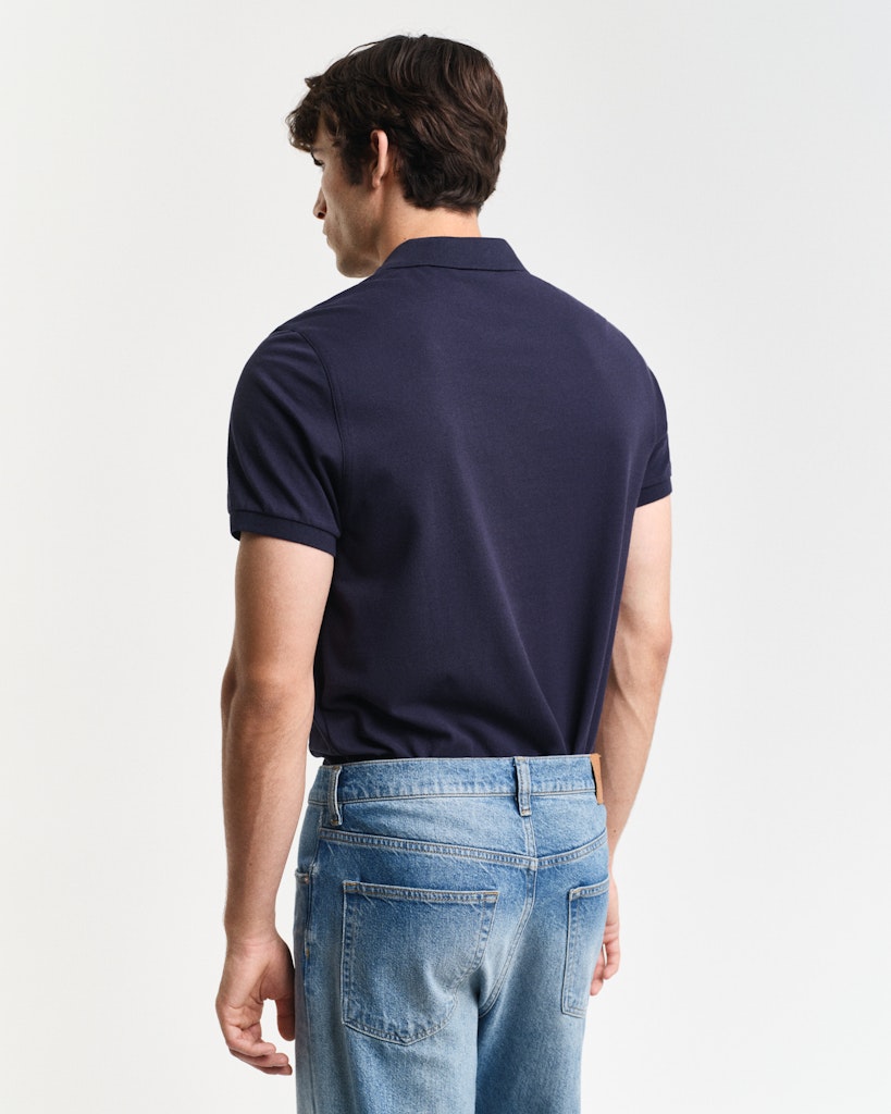 Reg Shield Ss Pique Polo Evening Blue