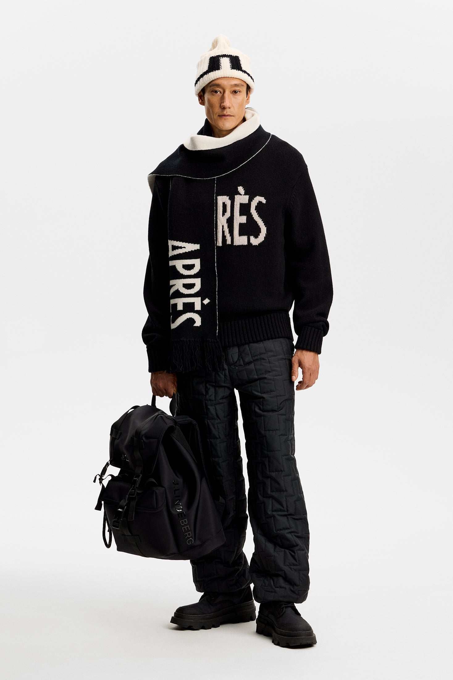 Fabian Graphic Knit Sweater Black