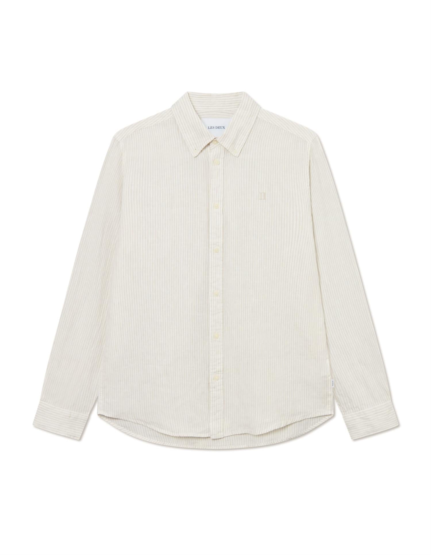 Kristian Linen B.D. Shirt Light Ivory/Walnut