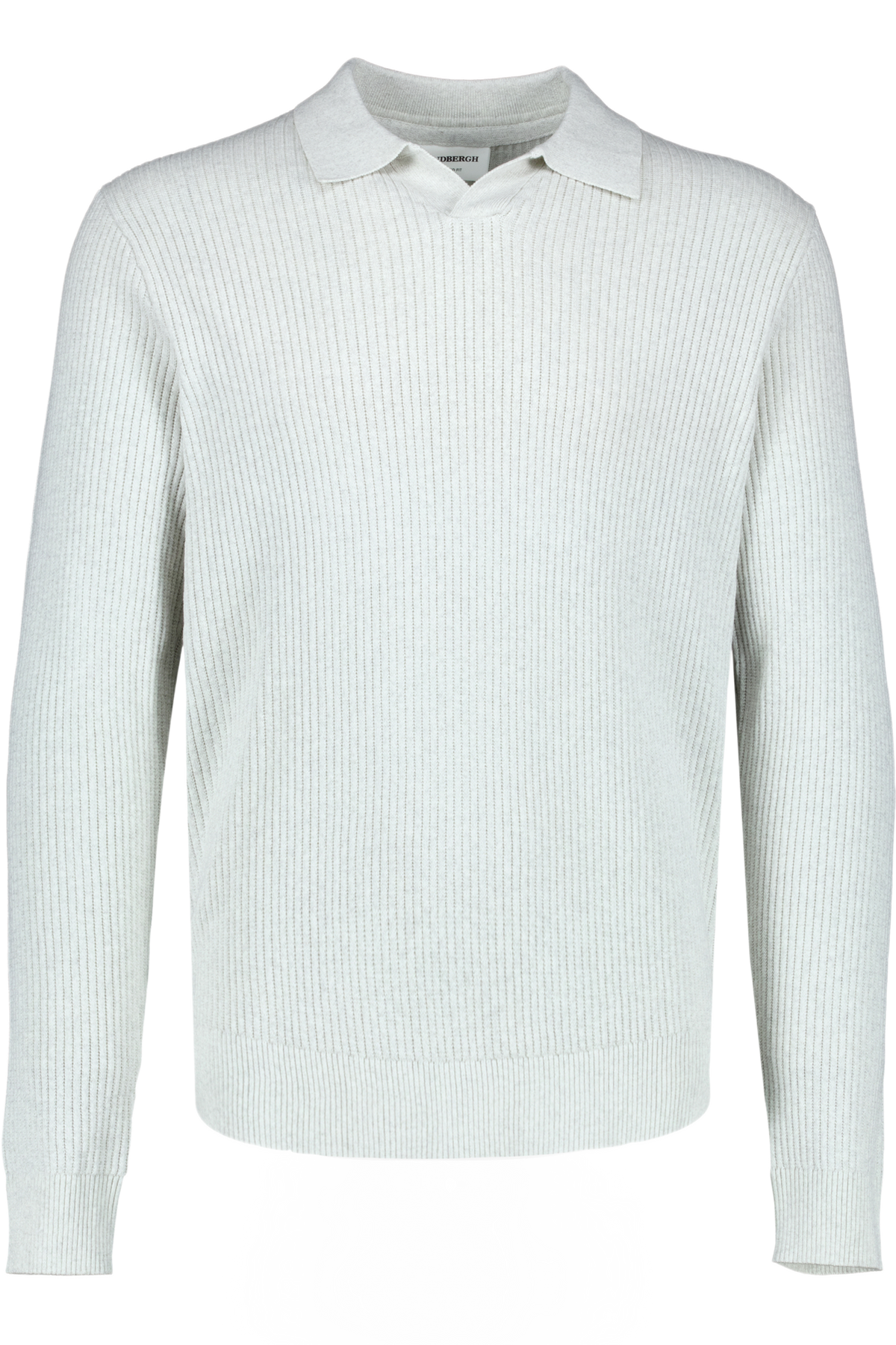Ribbed L/s V-Neck Polo Off White