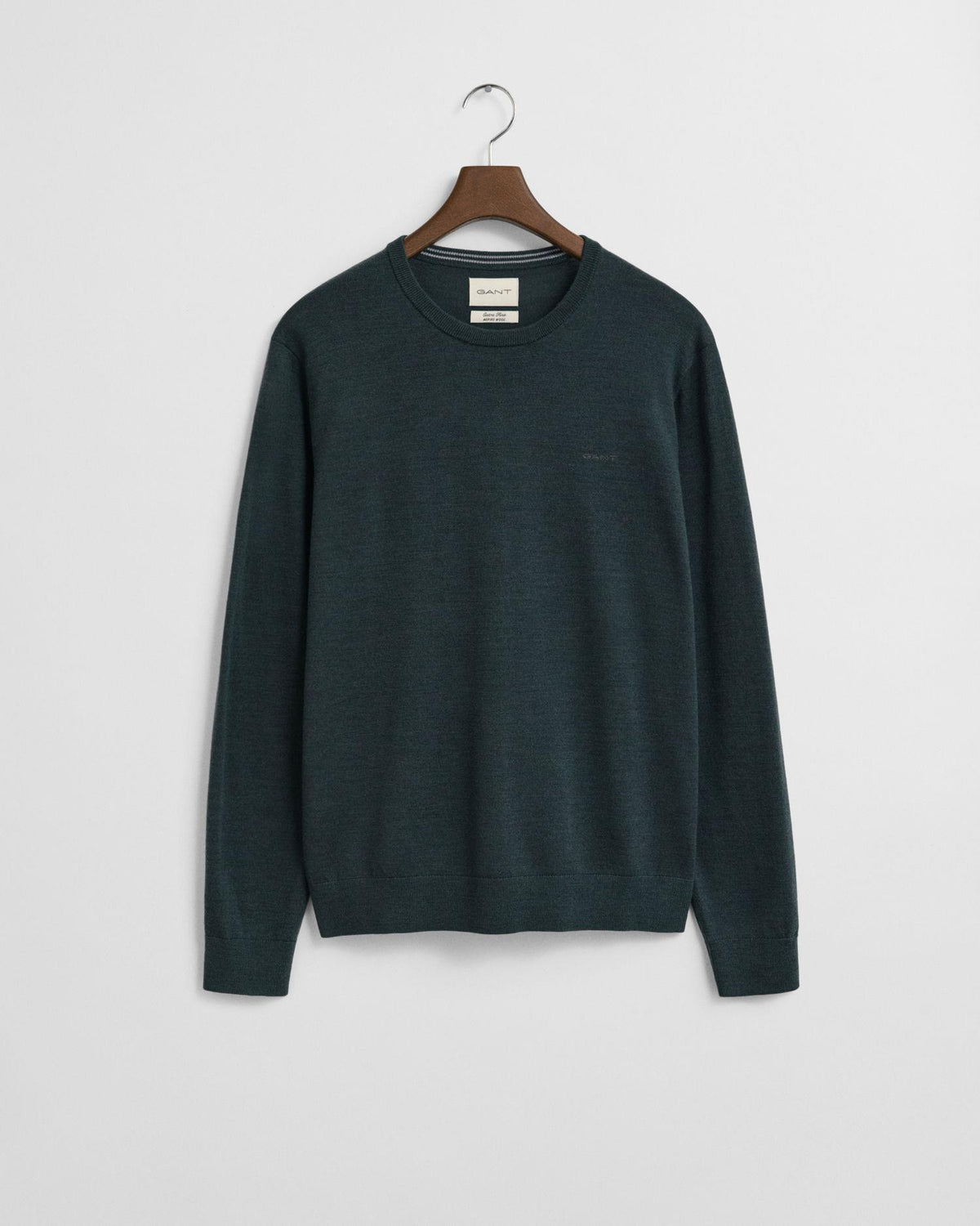 Genser I Ekstra Fin Merinoull Med Rund Hals Tartan Green