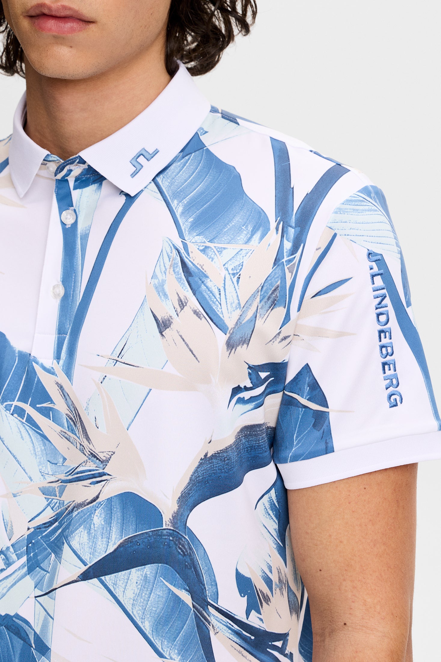 Tour Tech Print Polo Paradise Skylight M