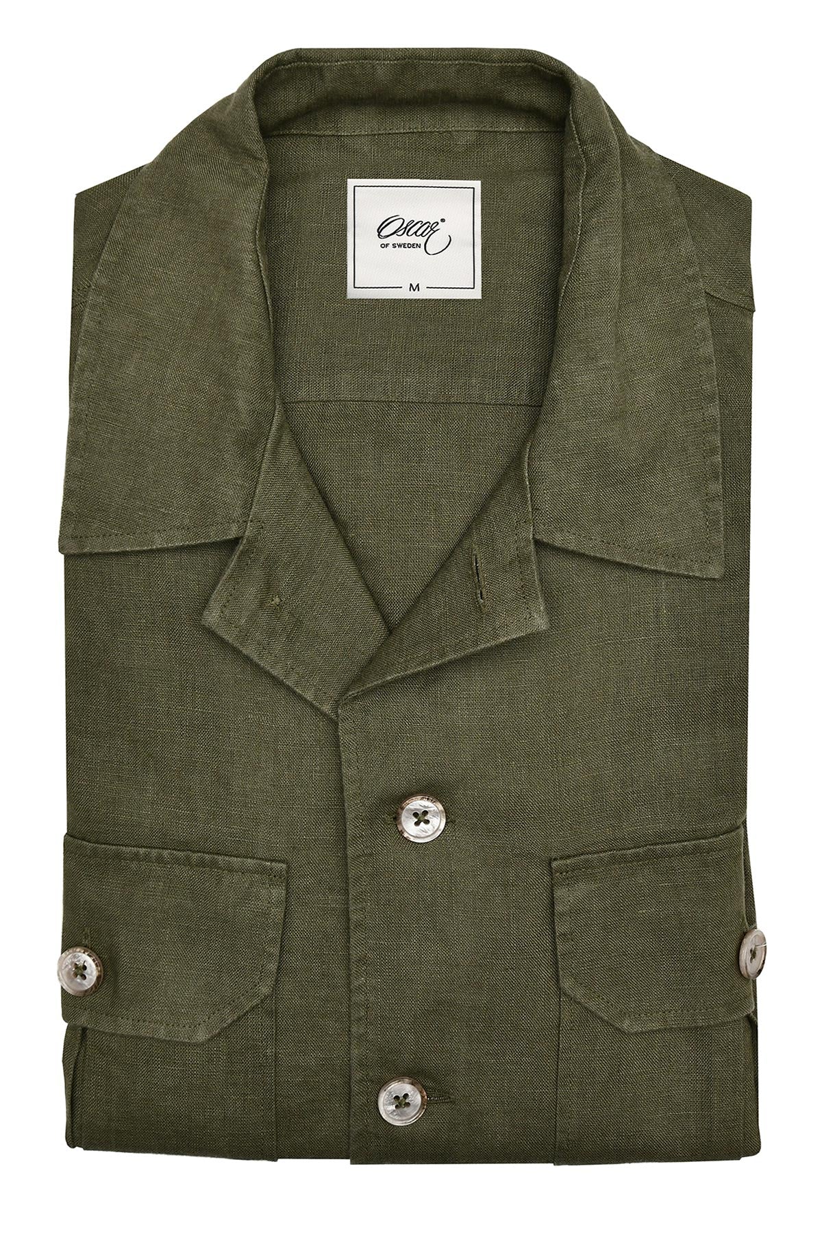 6507 Overshirt Khaki Green Plain