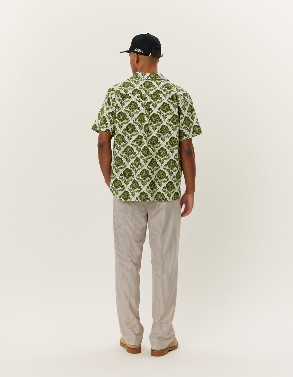 Lesley Flower Tile AOP SS Shirt Vintage Green/Ivory