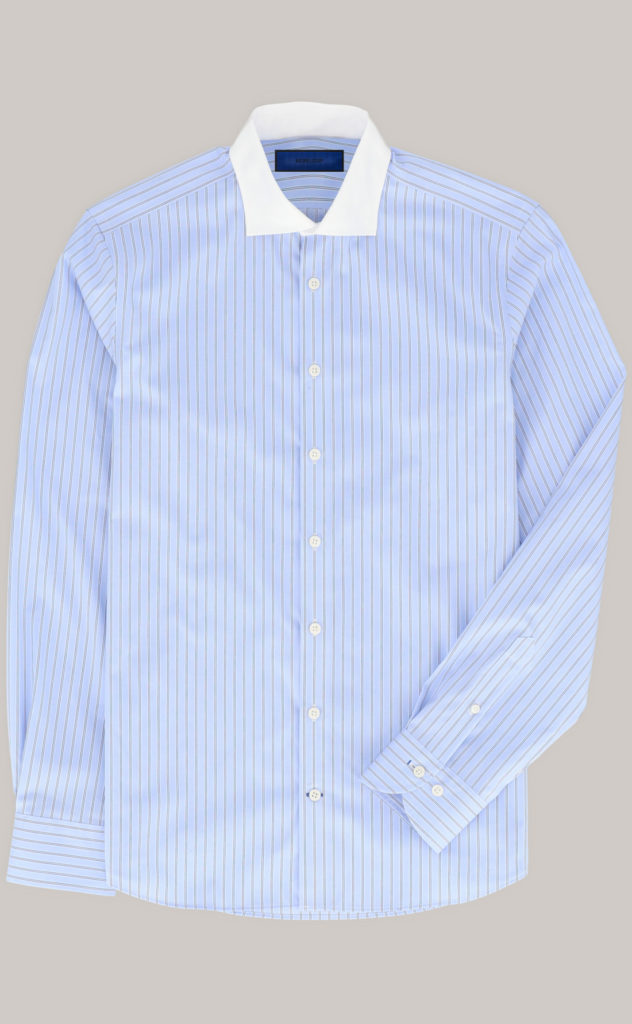 The white collar bold navy stripe Navy Stripe