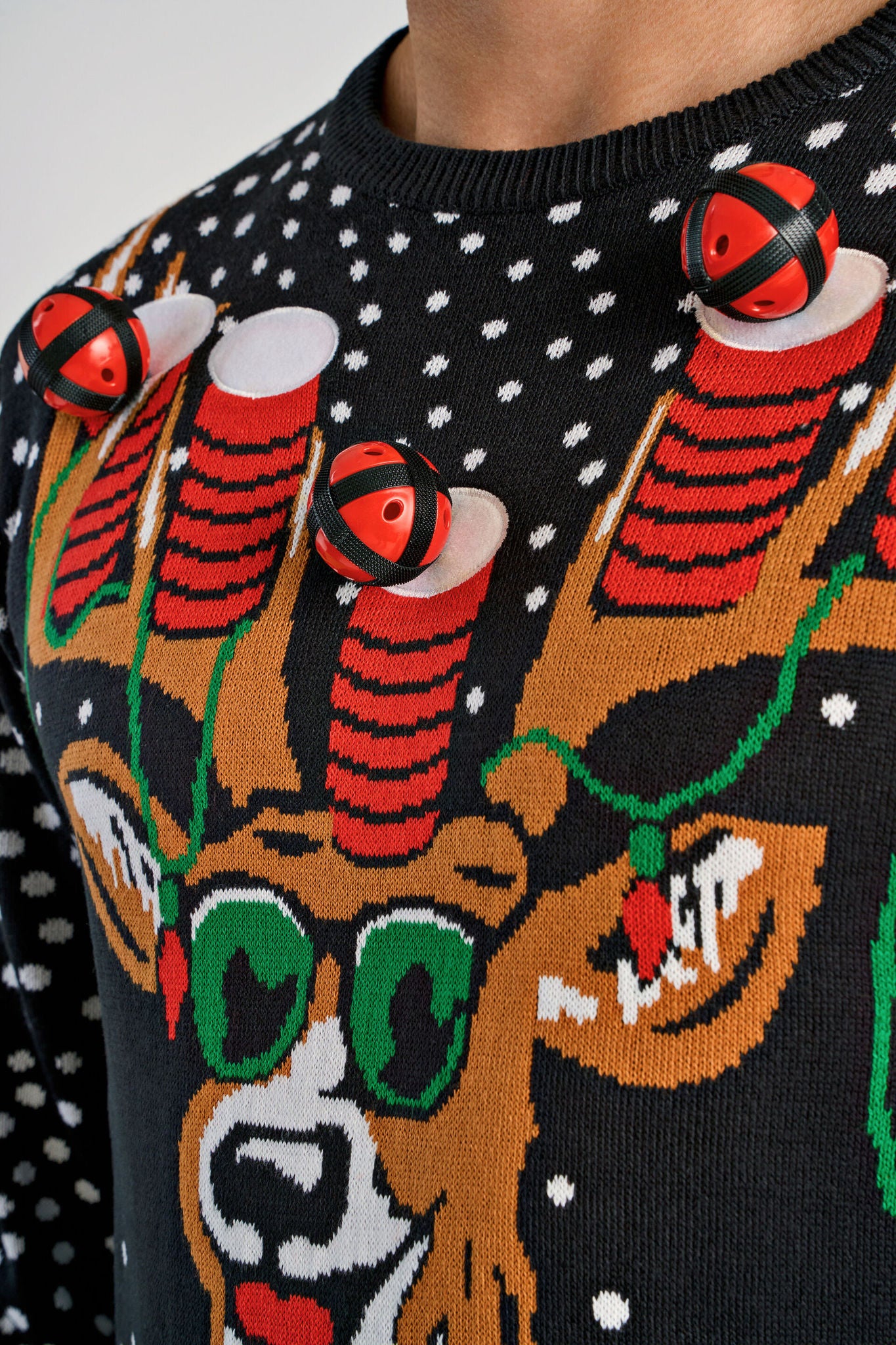 Interactive Xmas sweater Black
