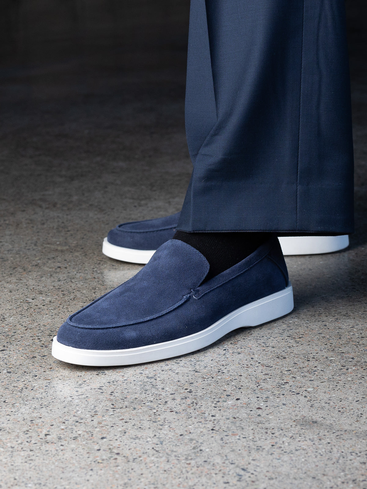 Sport loafer suede navy Blå