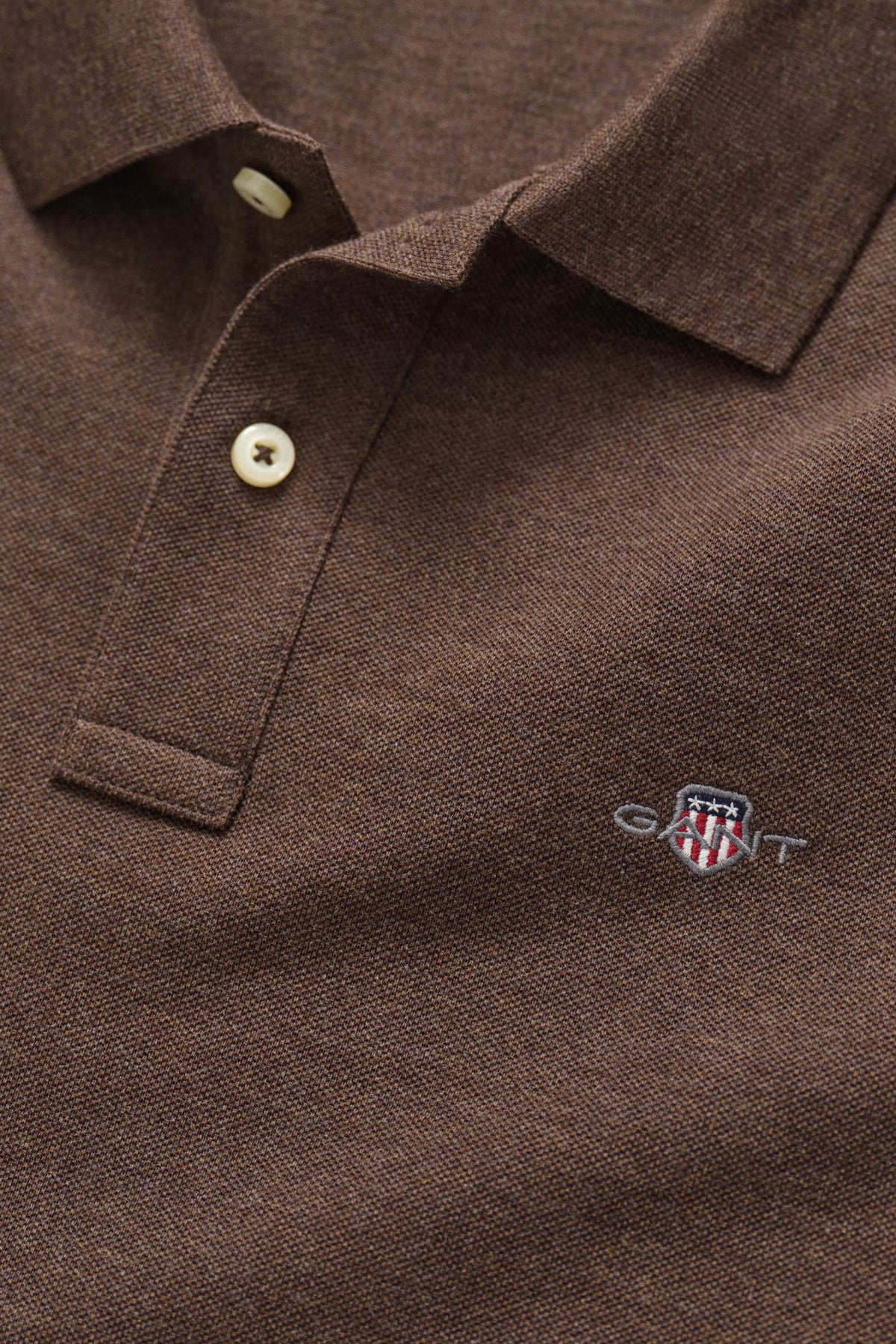Classic Regular Polo Shirt Black Brown Melange