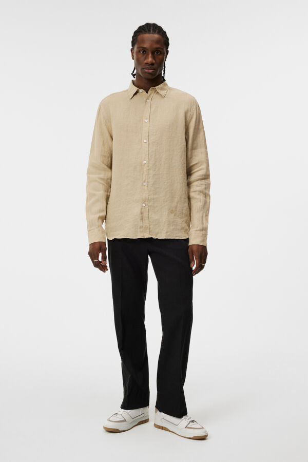 Reg ls clean linen shirt Light Beige