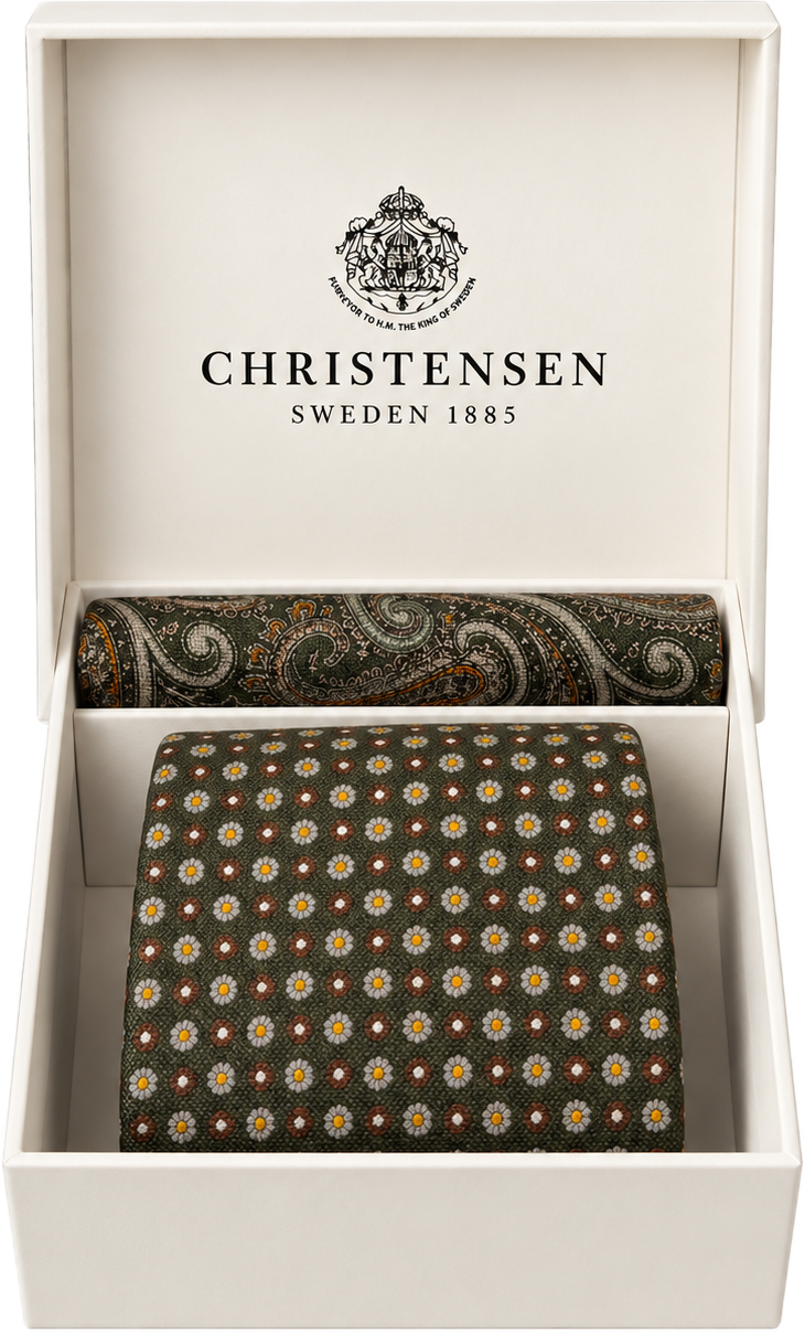Tie & Pocket Square Box Set Grønn