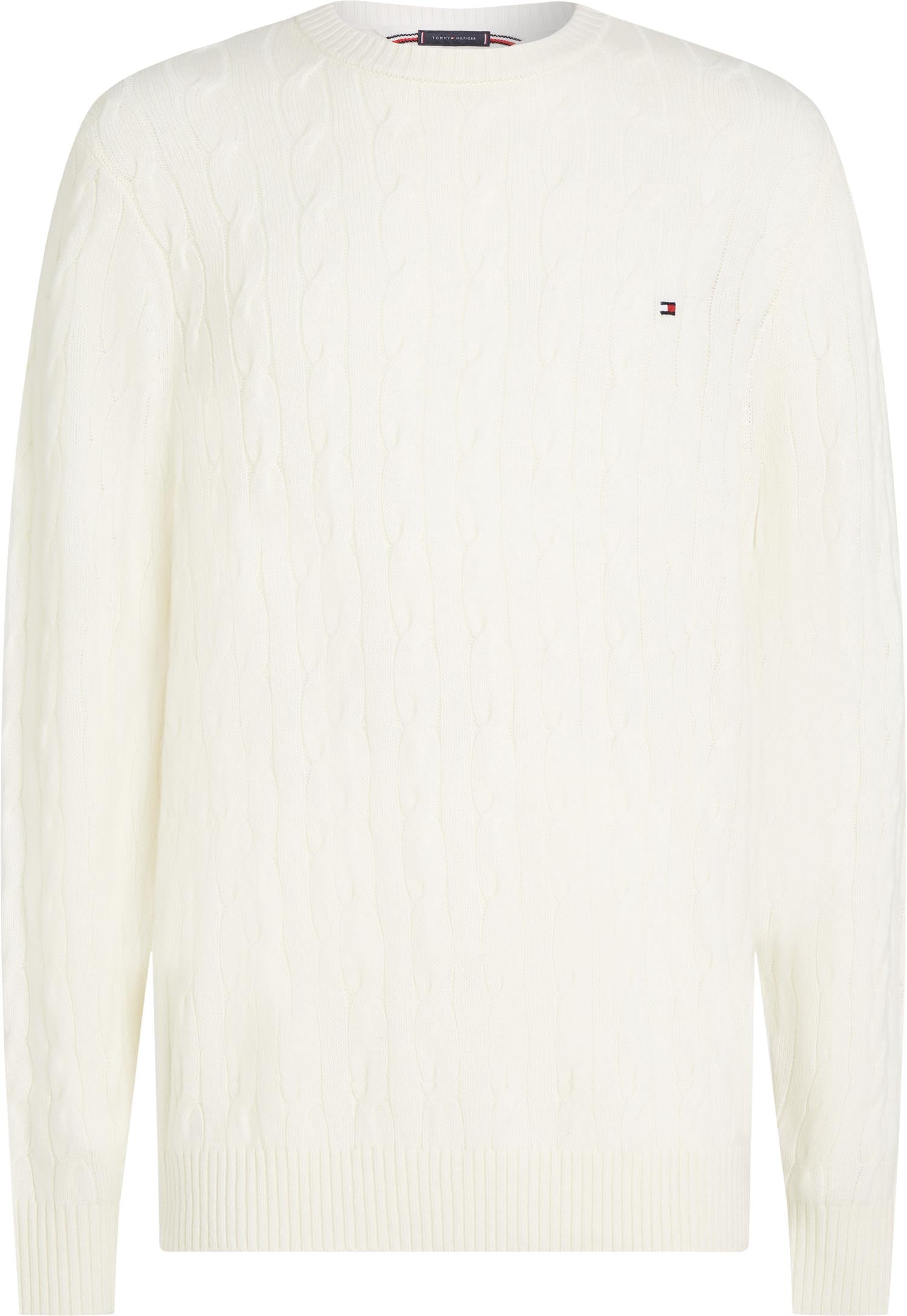 Lambswool Blend Cable Crew Ivory Petal