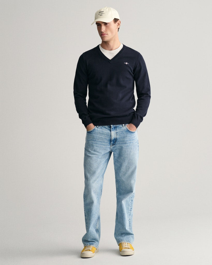 CLASSIC COTTON V-NECK Evening Blue