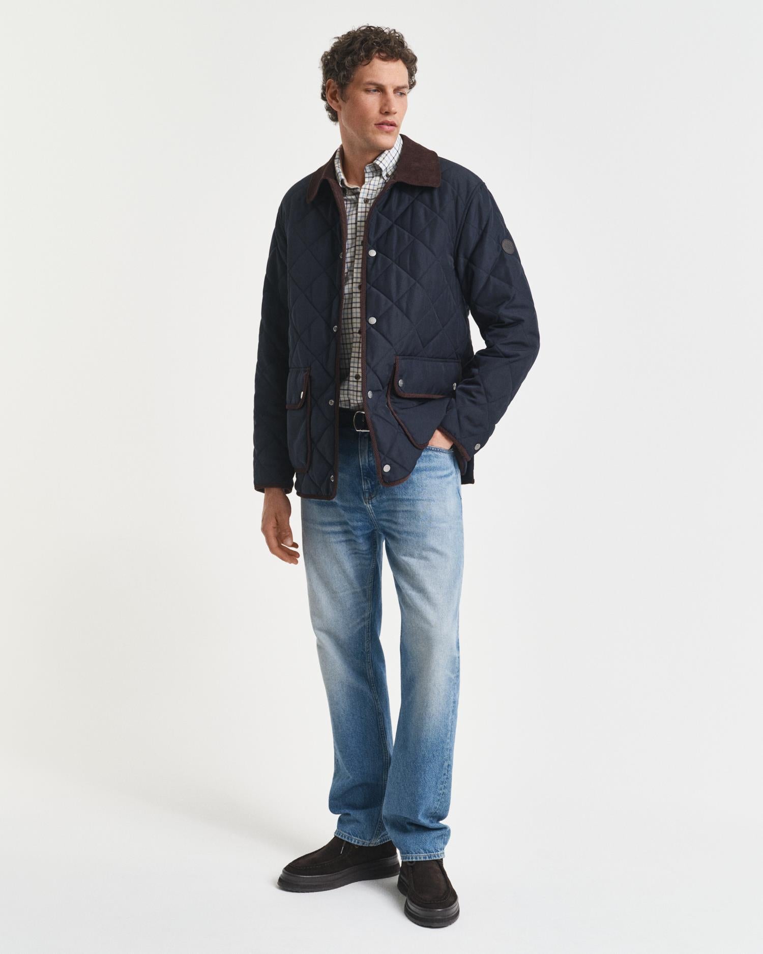 Reg Twill Check Shirt Clear Sky