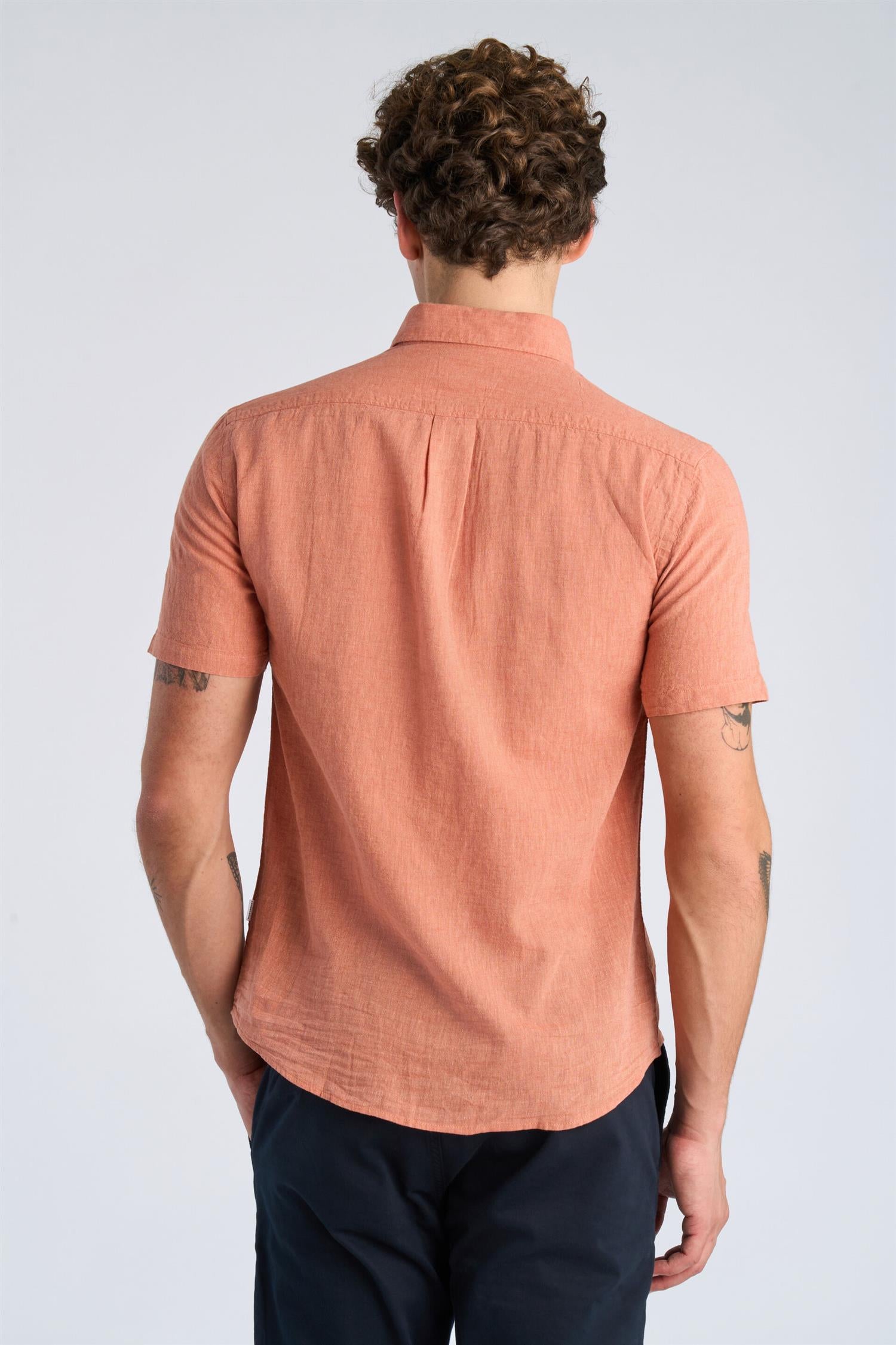 cotton/linen shirt S/S Soft Coral