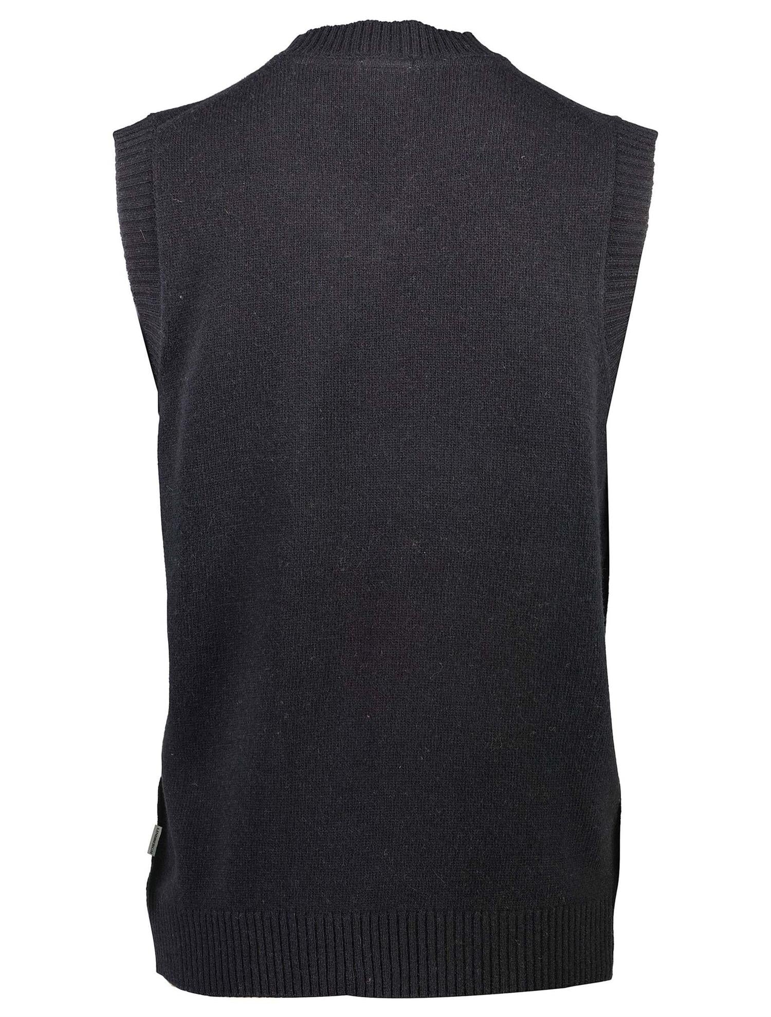 Lambswool v-neck slipover Black