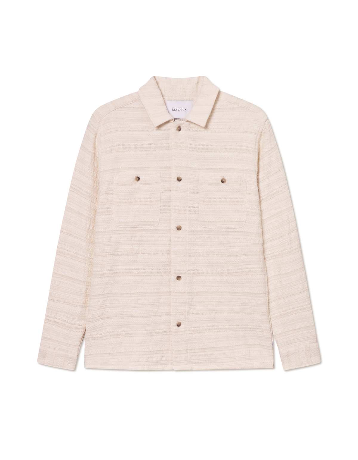 Jonas Structured Stripe Overshirt Ivory