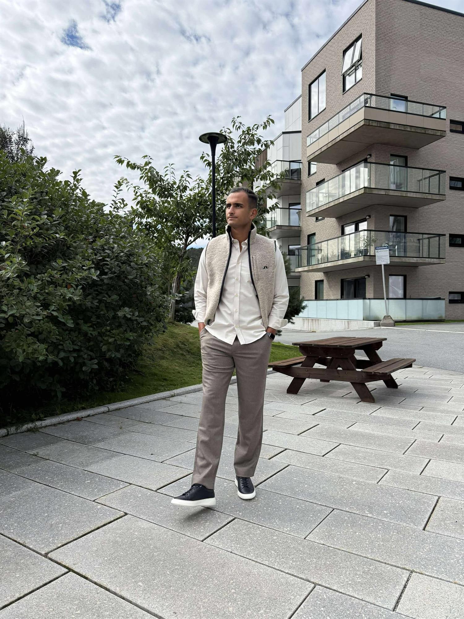 Duncan Wool Fleece Vest Beige