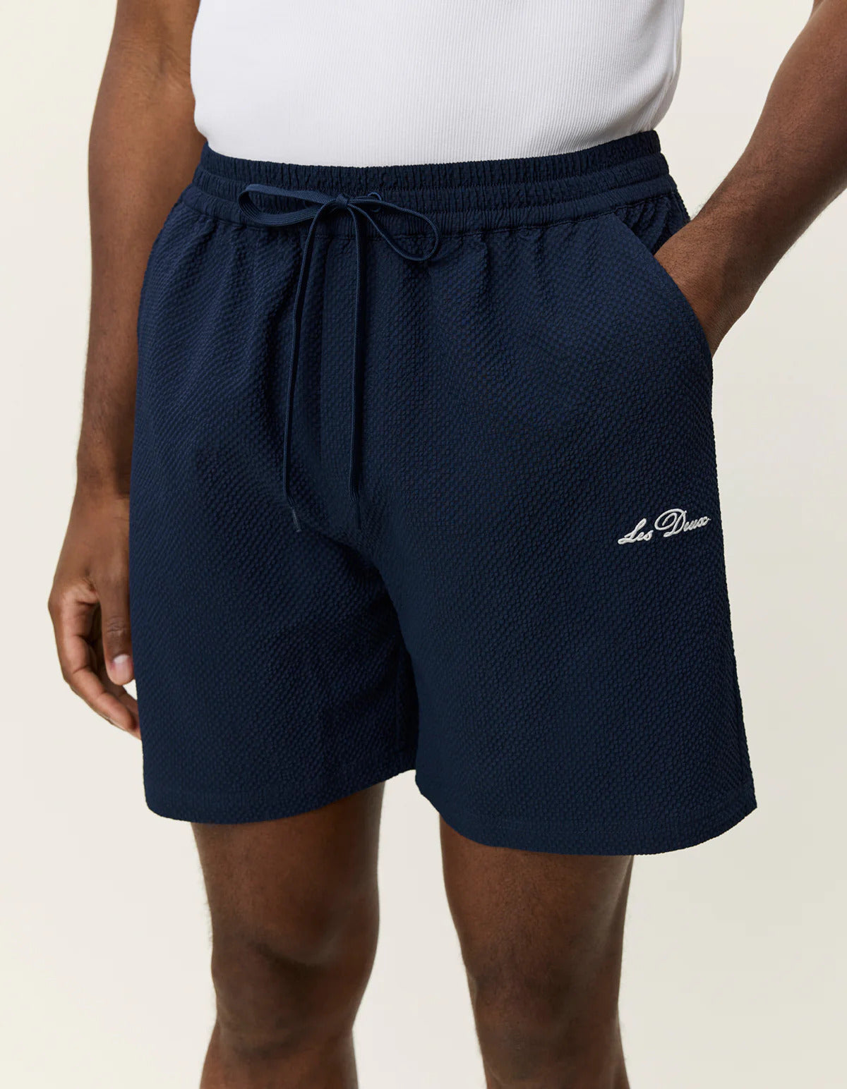 Stan seersucker swim shorts Dark Navy