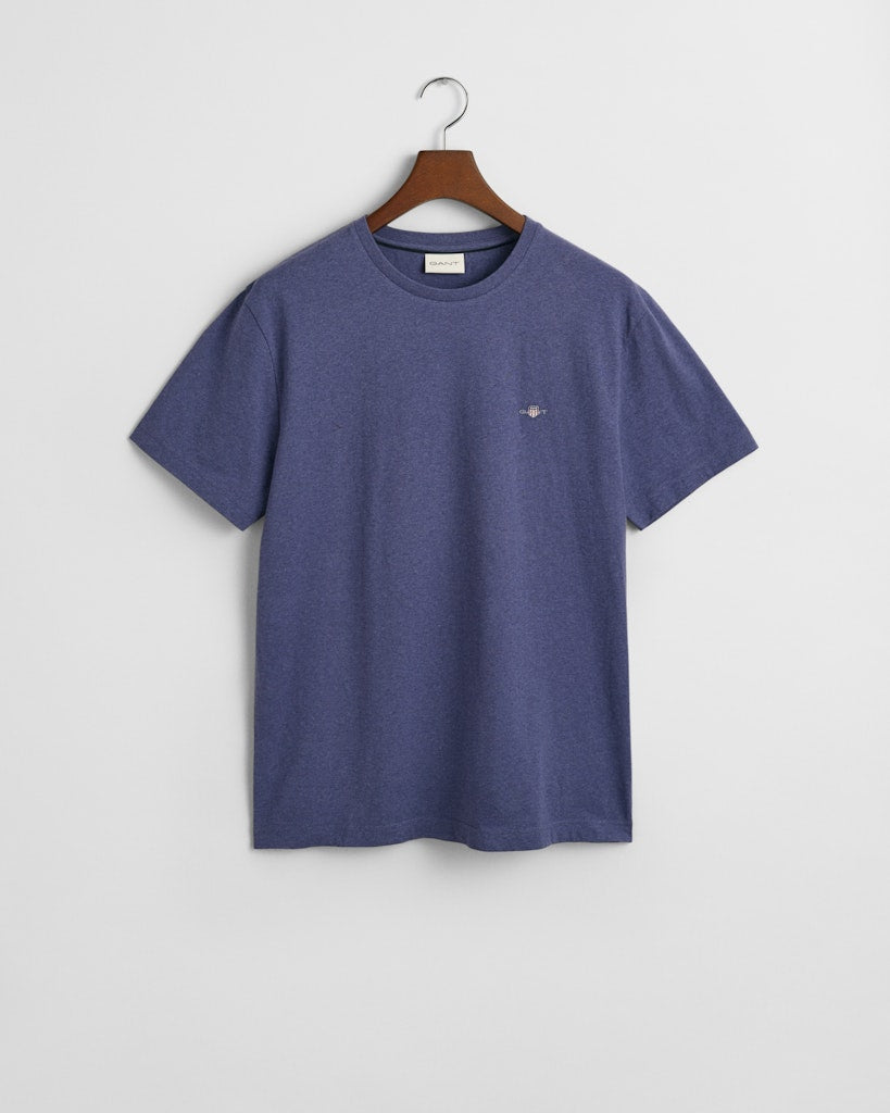 Reg Shield Ss T-Shirt Dk Jeansblue Melange
