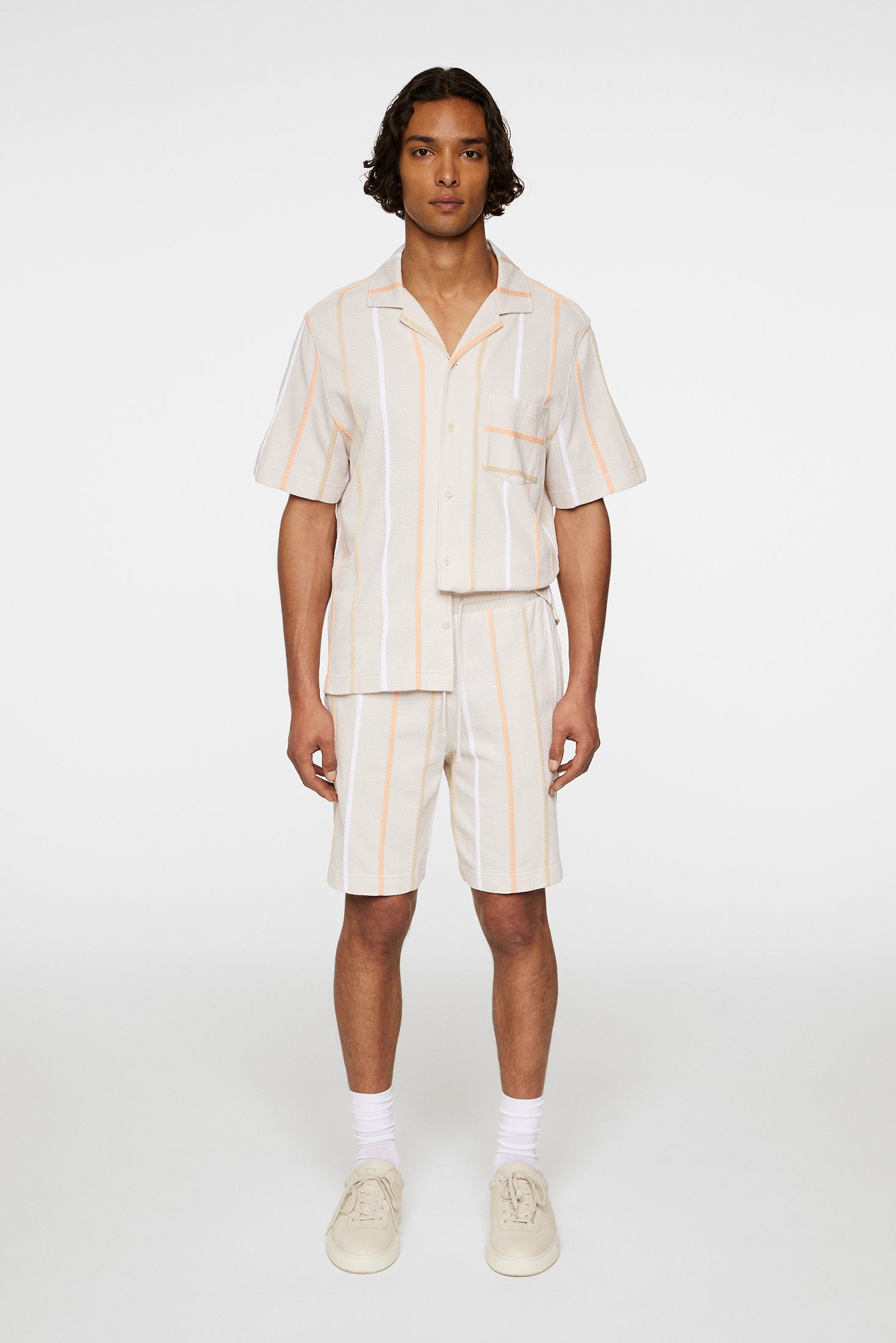 Theron Stripe Resort Shirt Moonbeam
