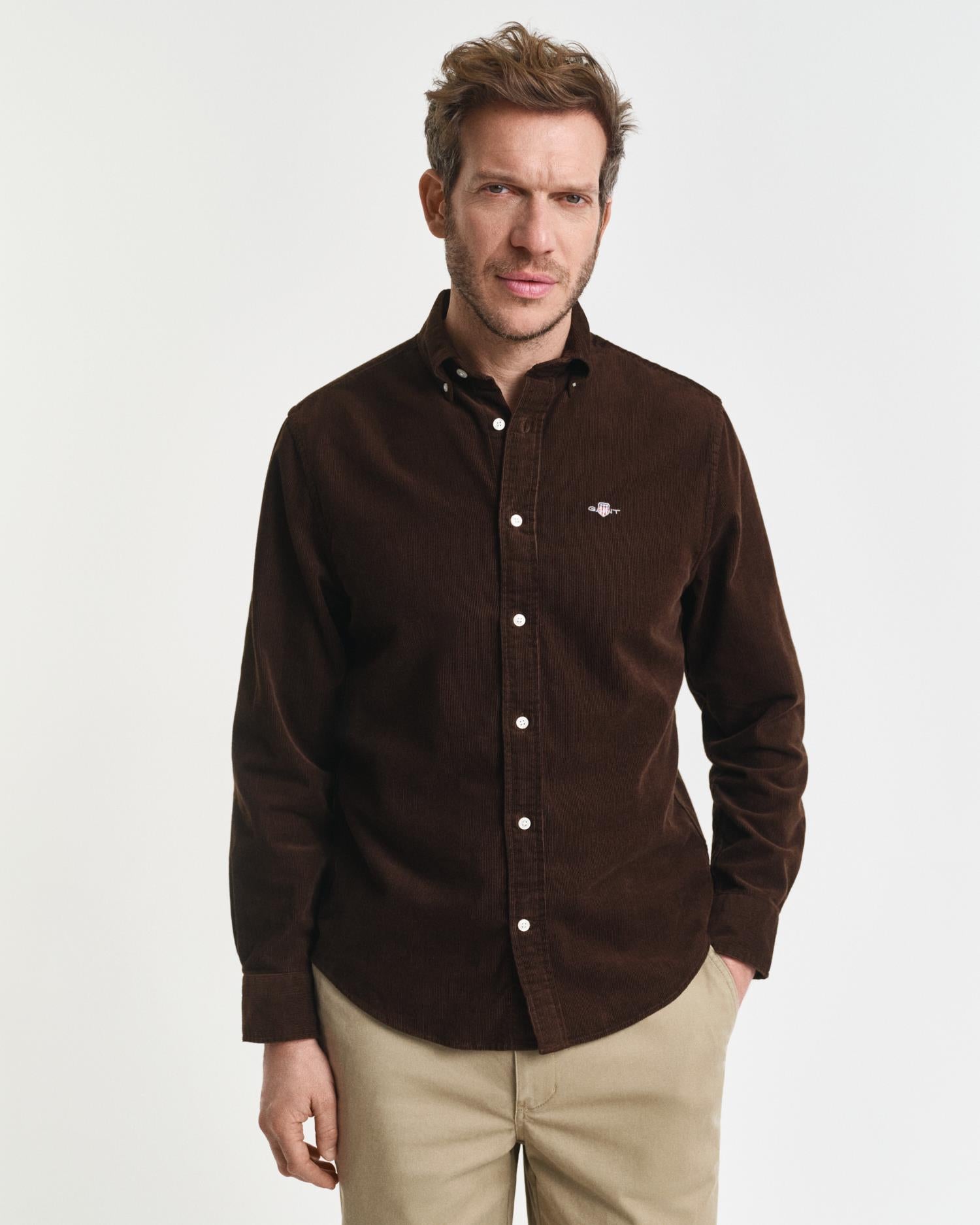 Reg Corduroy Shirt Rich Brown