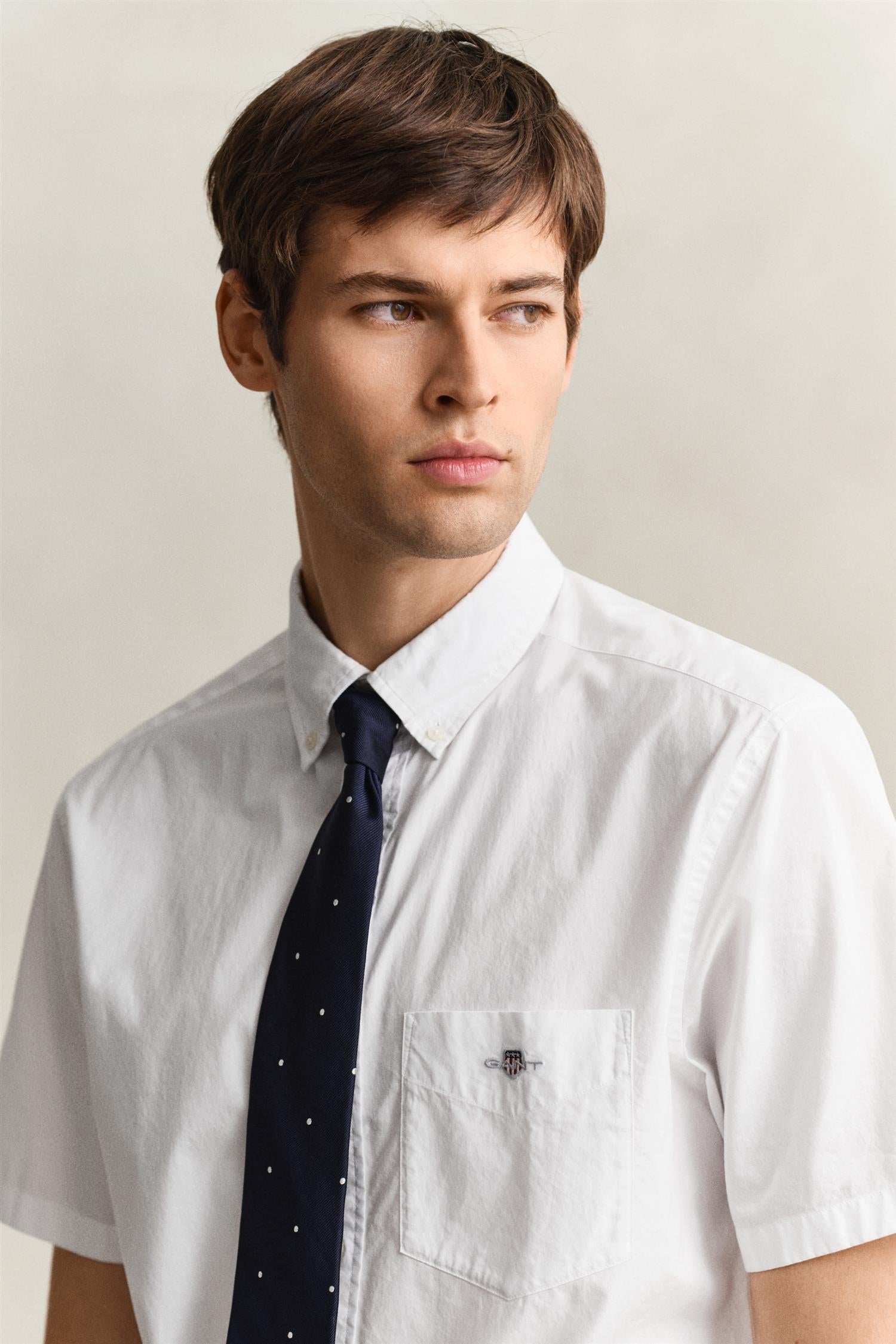 Reg Classic Poplin Ss Shirt White