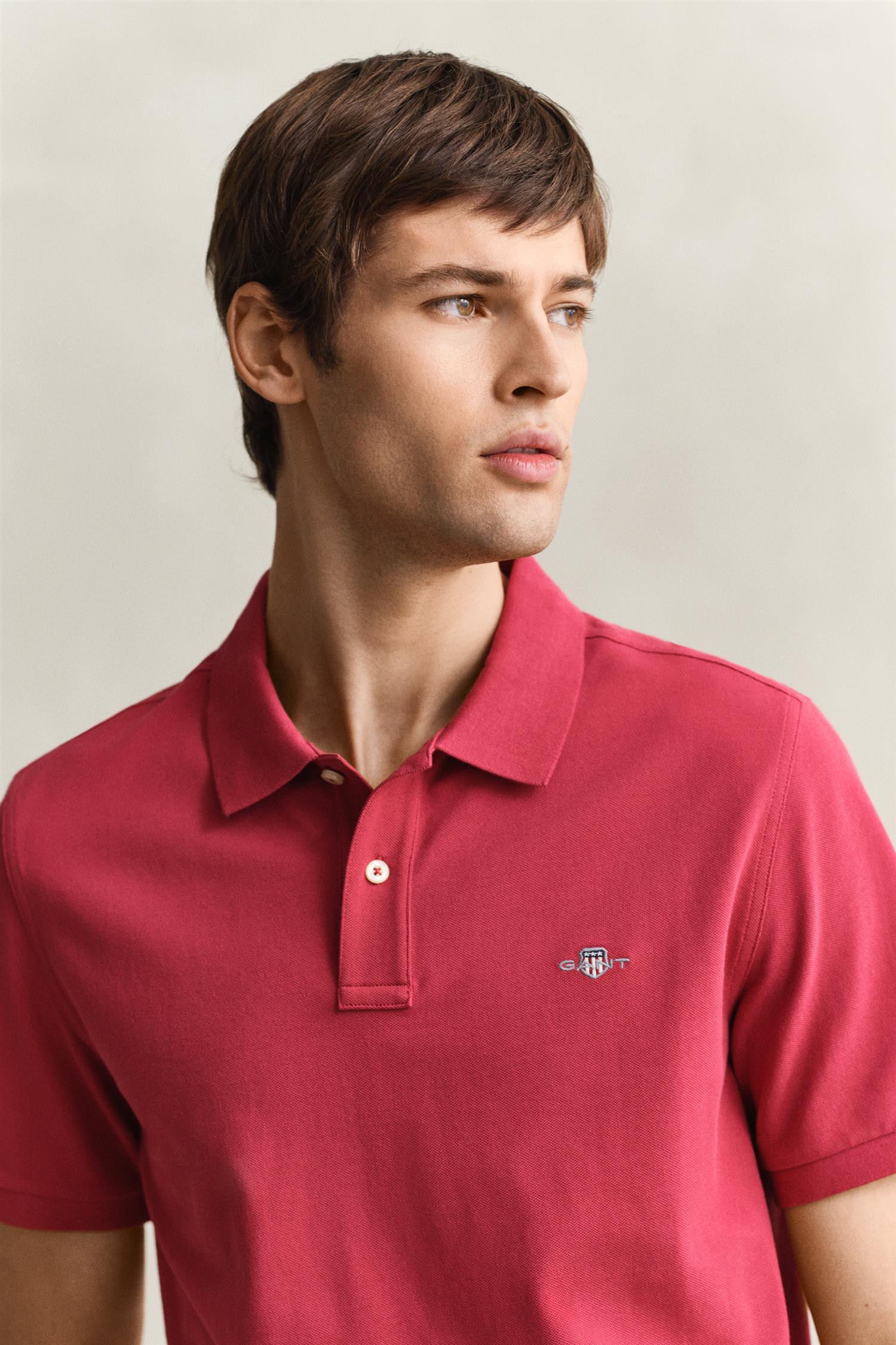 Reg Shield Ss Pique Polo Muted Red