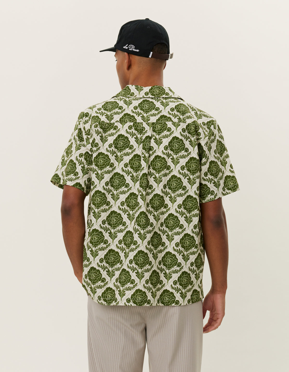 Lesley Flower Tile AOP SS Shirt Vintage Green/Ivory