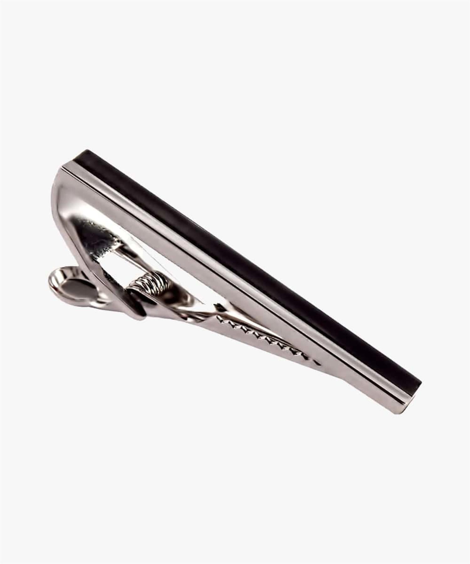 Profuomo Tieclip Rhodium Groove Sølv