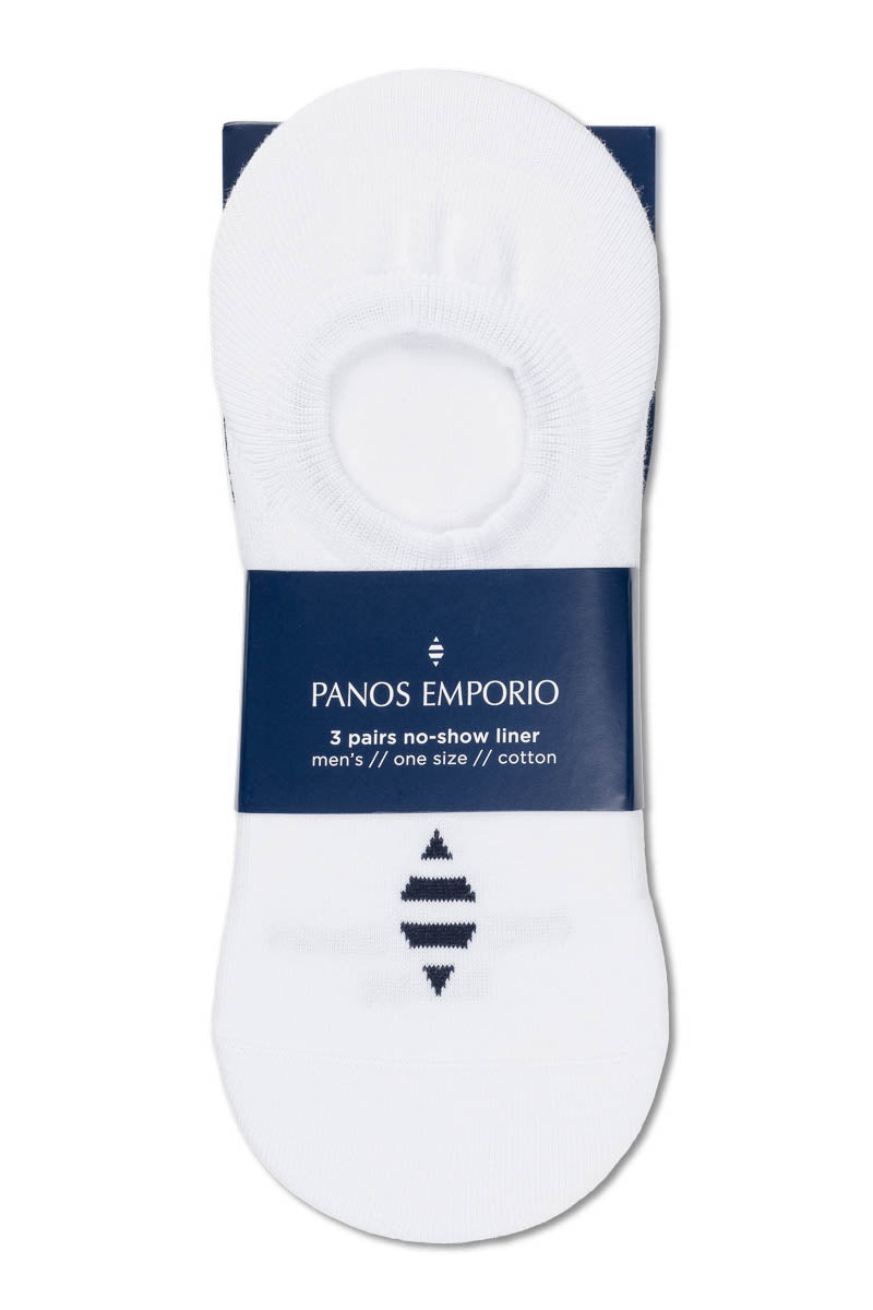 3pk Hans Erik Cotton Logo Liner White