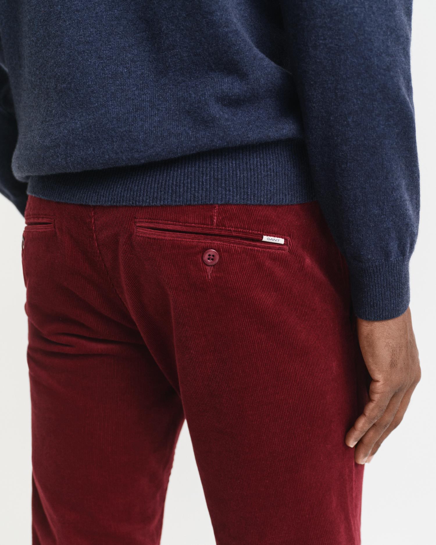 Slim Cord Chinos Plumped Red