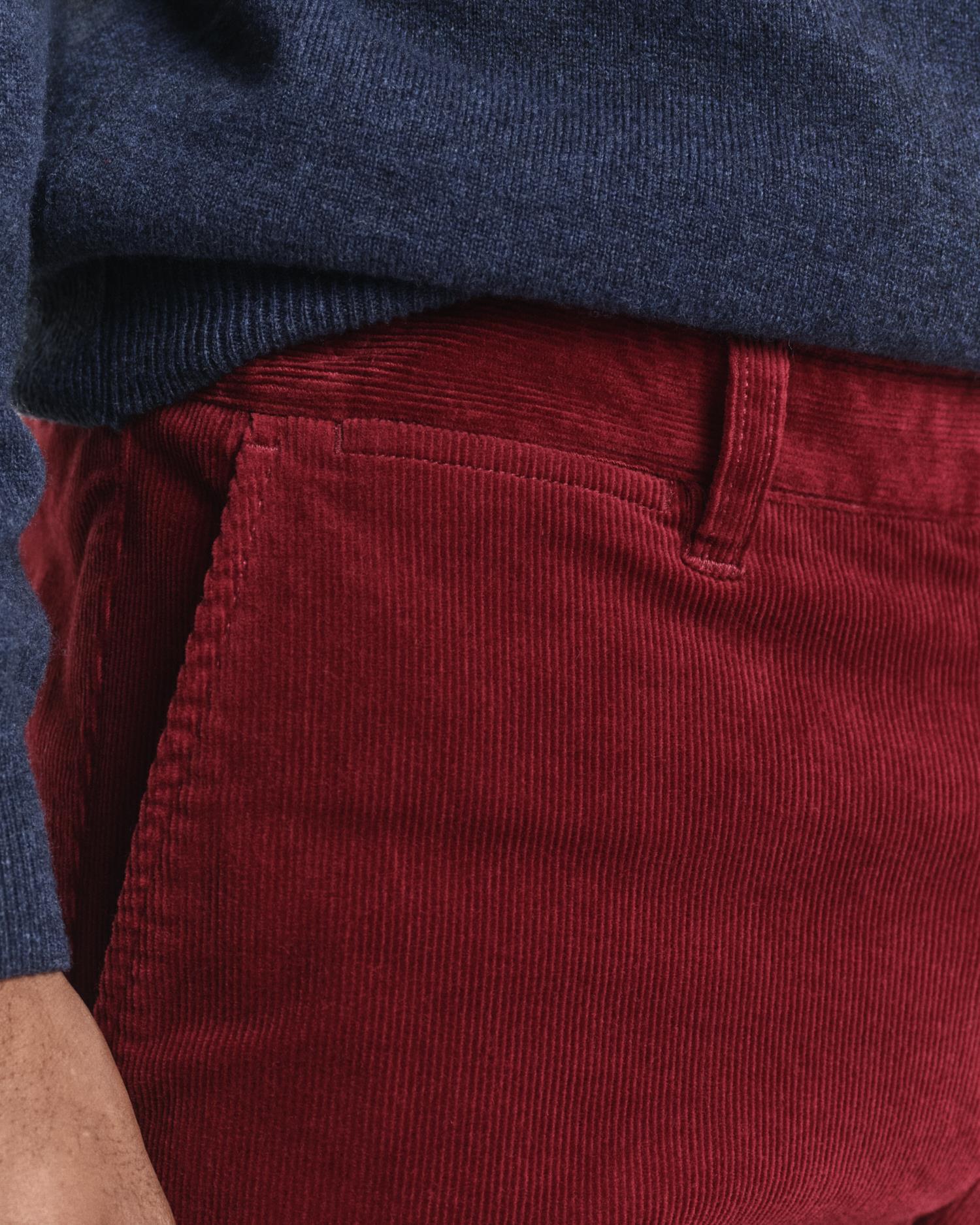 Slim Cord Chinos Plumped Red
