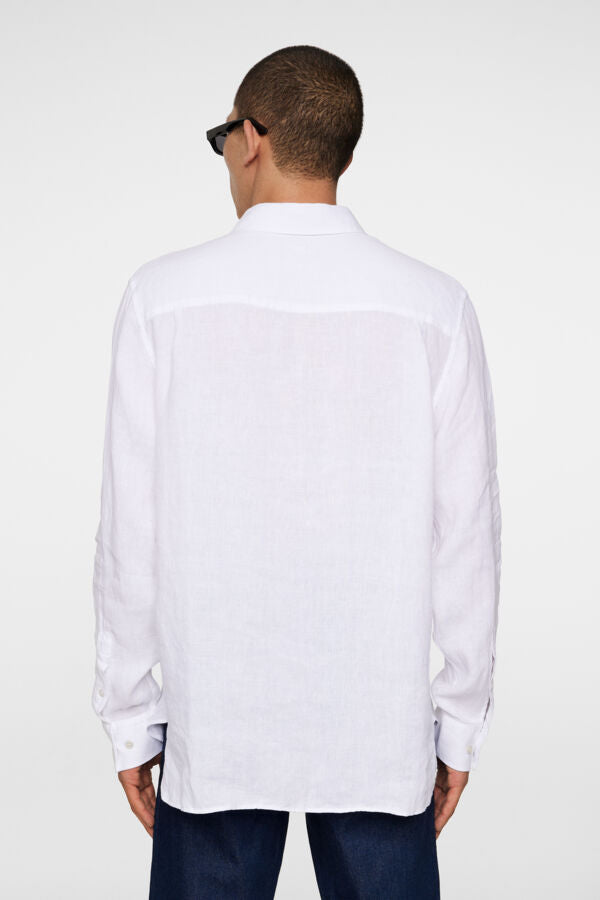 Reg LS Linen Melange Shirt Hvit