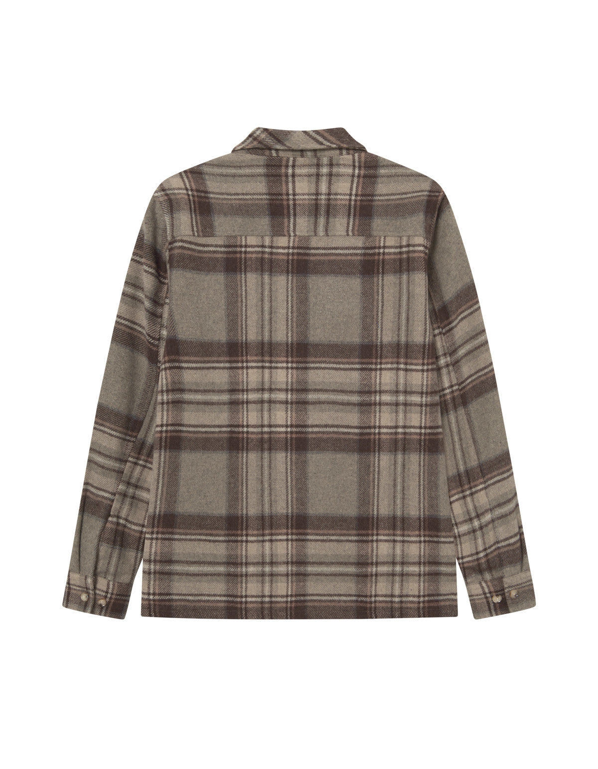 Kaleb Check Wool Overshirt Grey Melange