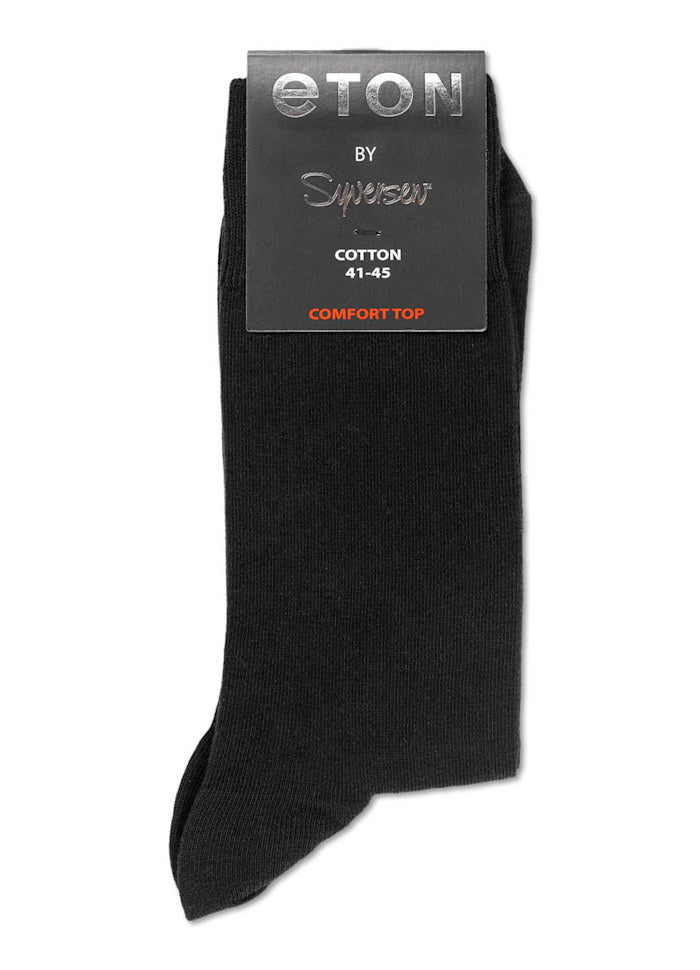 Eton Cotton Plain Comfort Top Black