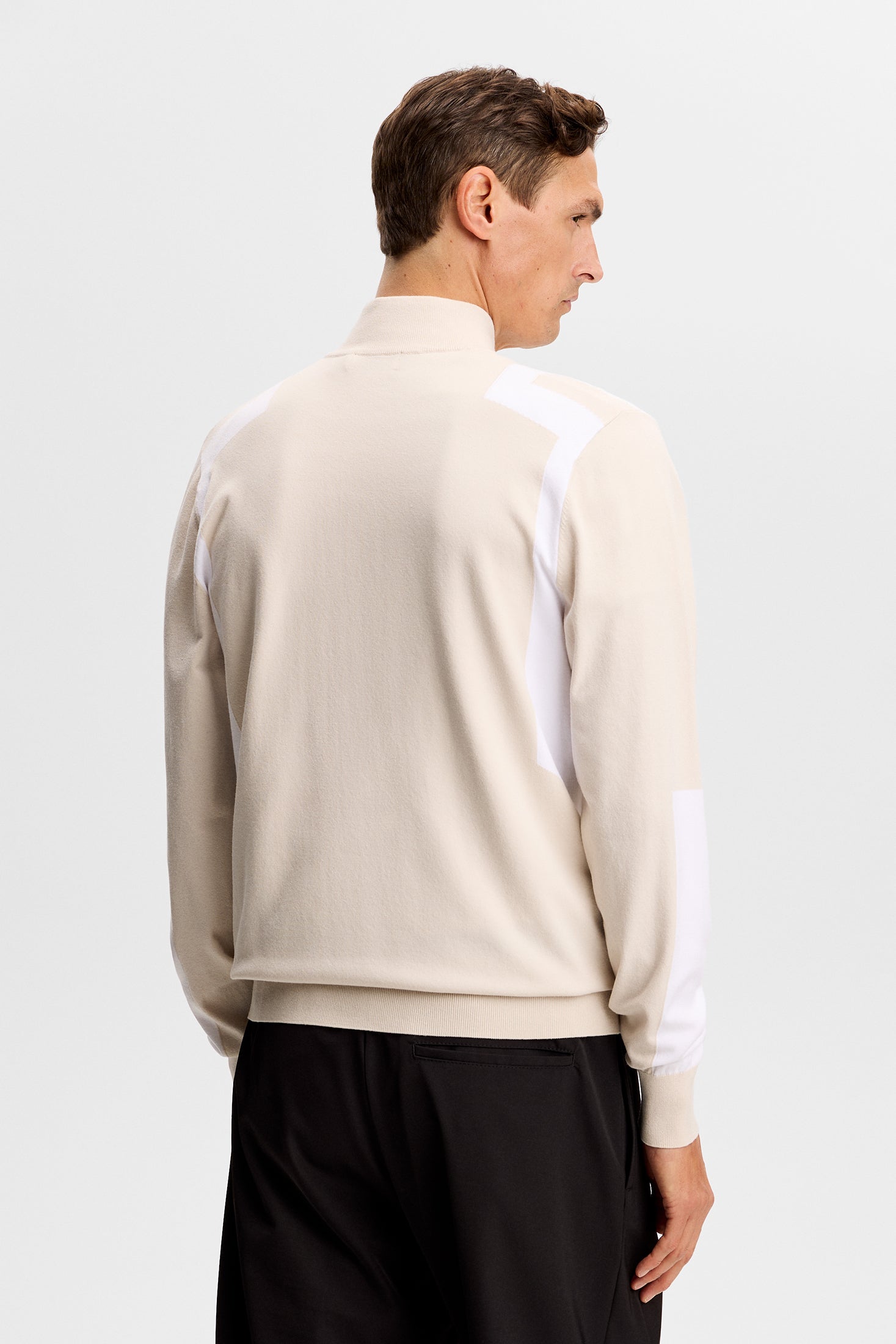 Kendrick Knitted Zip Sweater Moonbeam