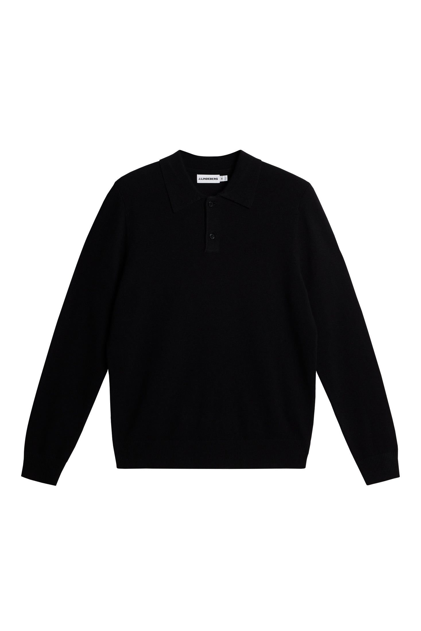 Edgar Knitted Wool Polo Black