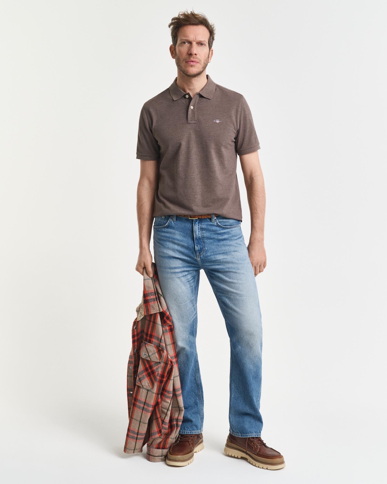 Reg Shield Ss Pique Polo Seawood Melange