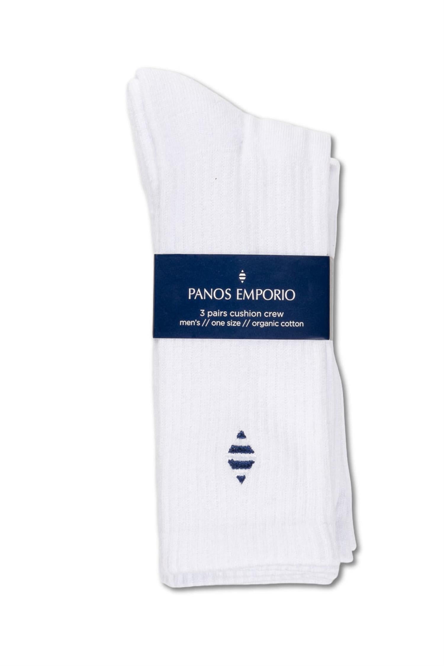 3PK Panos Organic Cotton Tennis White