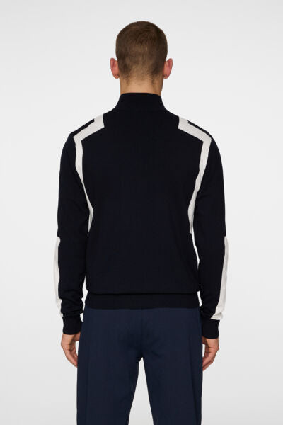 Kendrick Knitted Zip Sweater Jl Navy